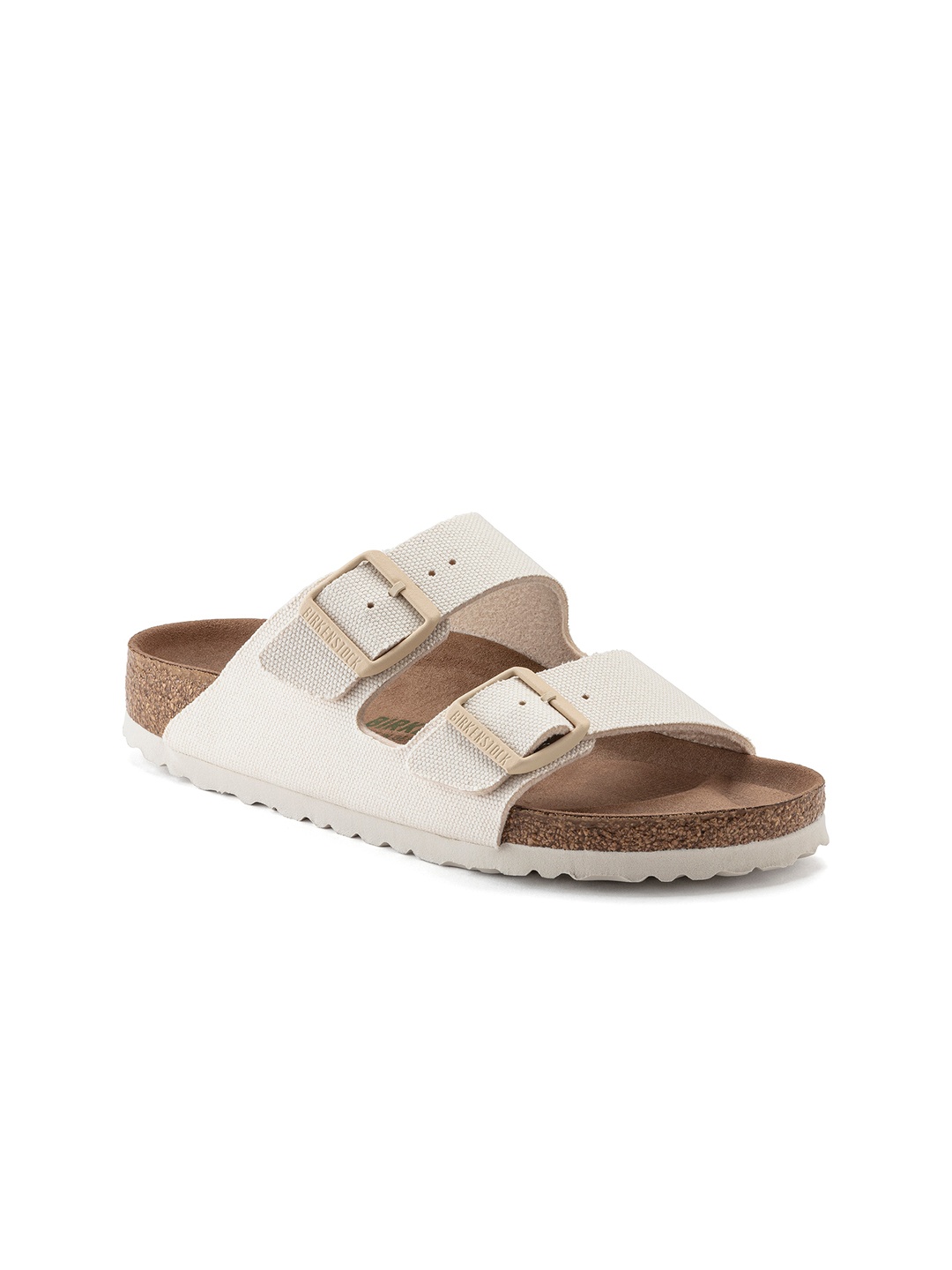 

Birkenstock Women Arizona Vegan Narrow Width Open Toe Flats, Off white