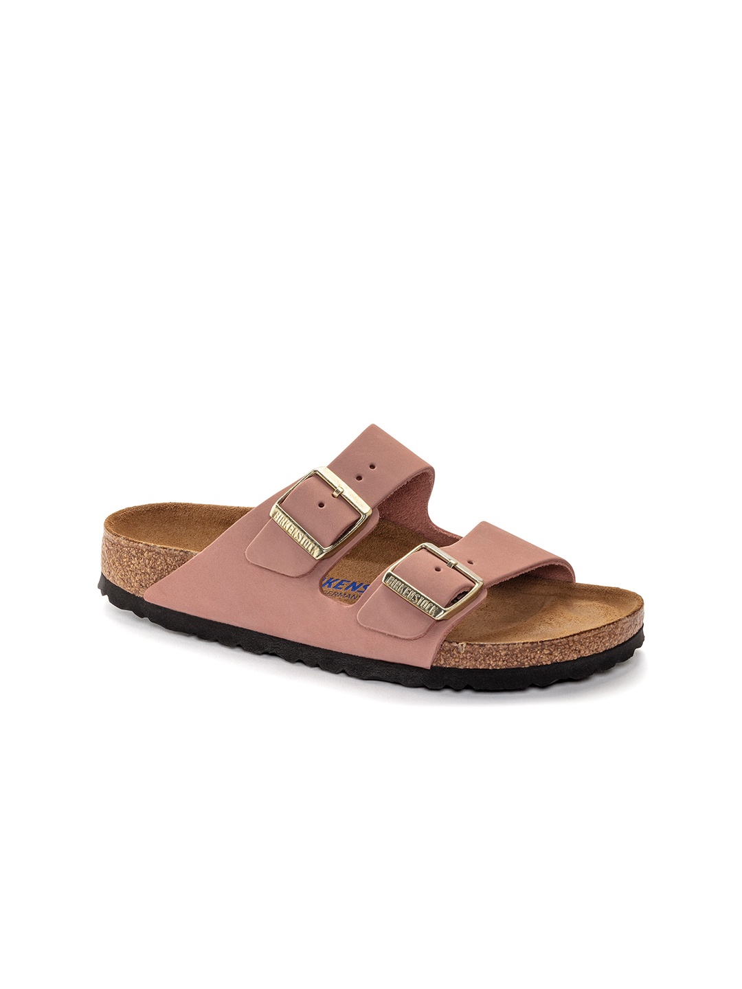 

Birkenstock Women Arizona Narrow Width Nubuck Leather Open Toe Flats, Rose