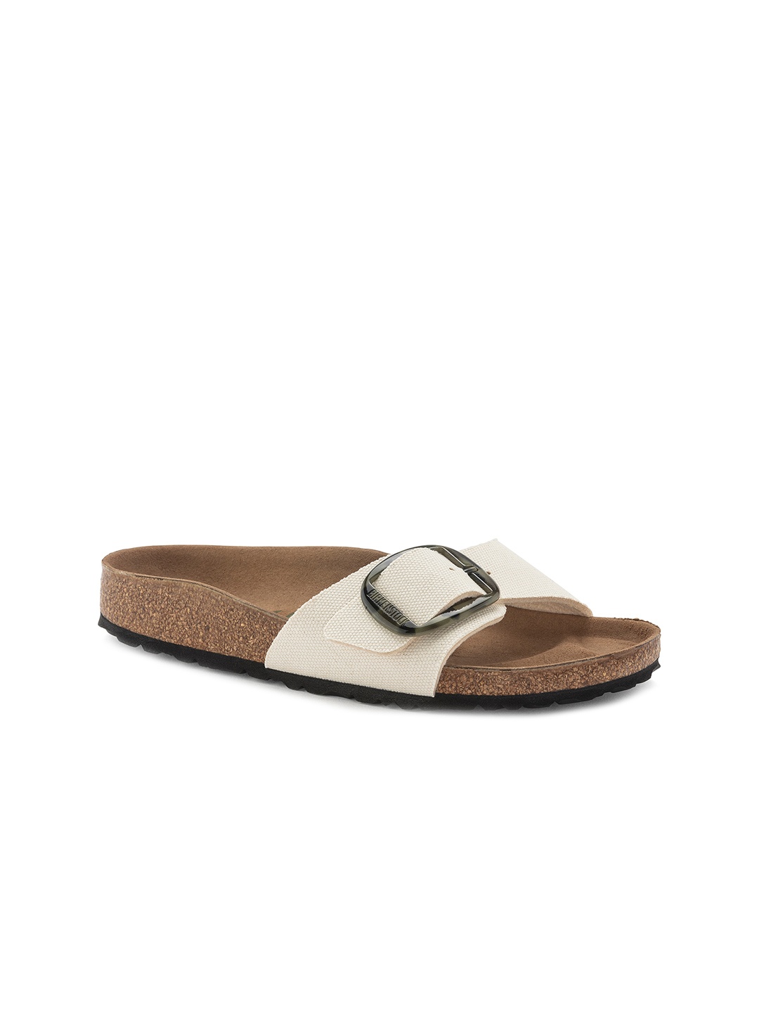 

Birkenstock Women Madrid Big Buckle Rivet Logo Narrow Width Open Toe Flats, White