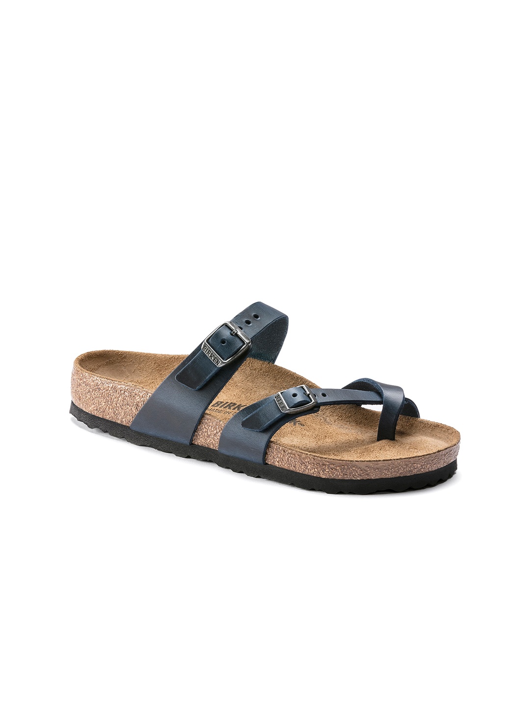 

Birkenstock Mayari Blue Regular Width Oiled Leather Thong Sandals, Navy blue