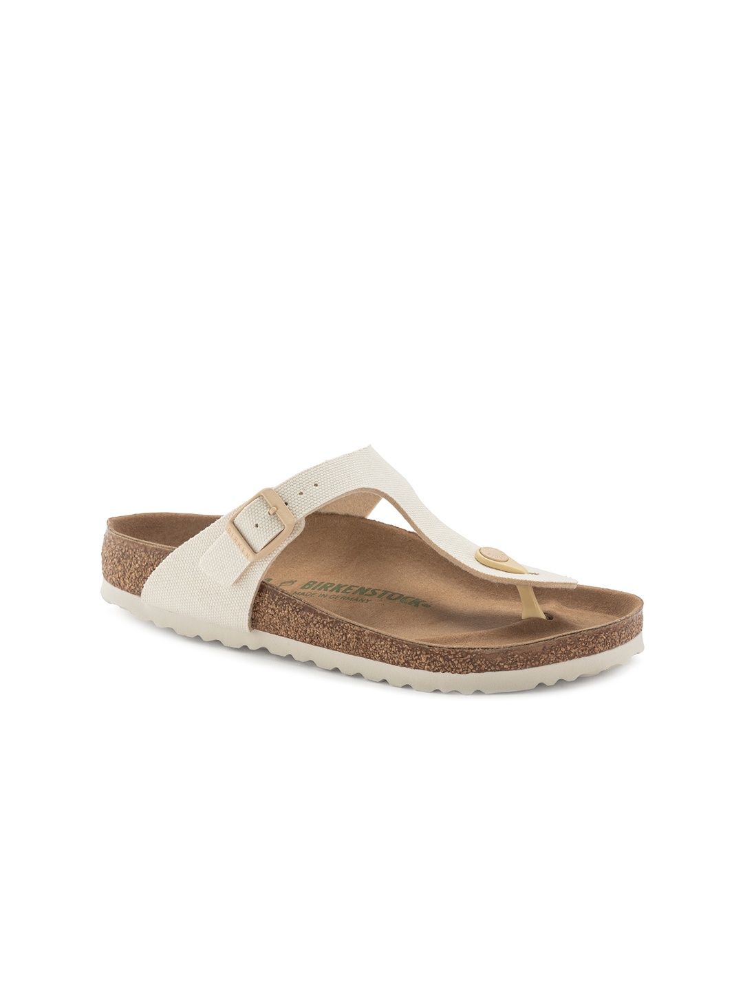 

Birkenstock Gizeh Vegan Canvas Eggshell Regular Width Textile Thong Sandals, White