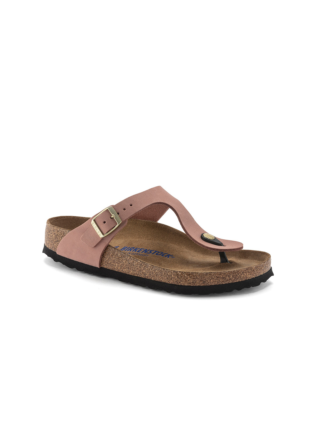 

Birkenstock Gizeh Soft Footbed Old Rose Regular Width Nubuck Leather Thong Sandals