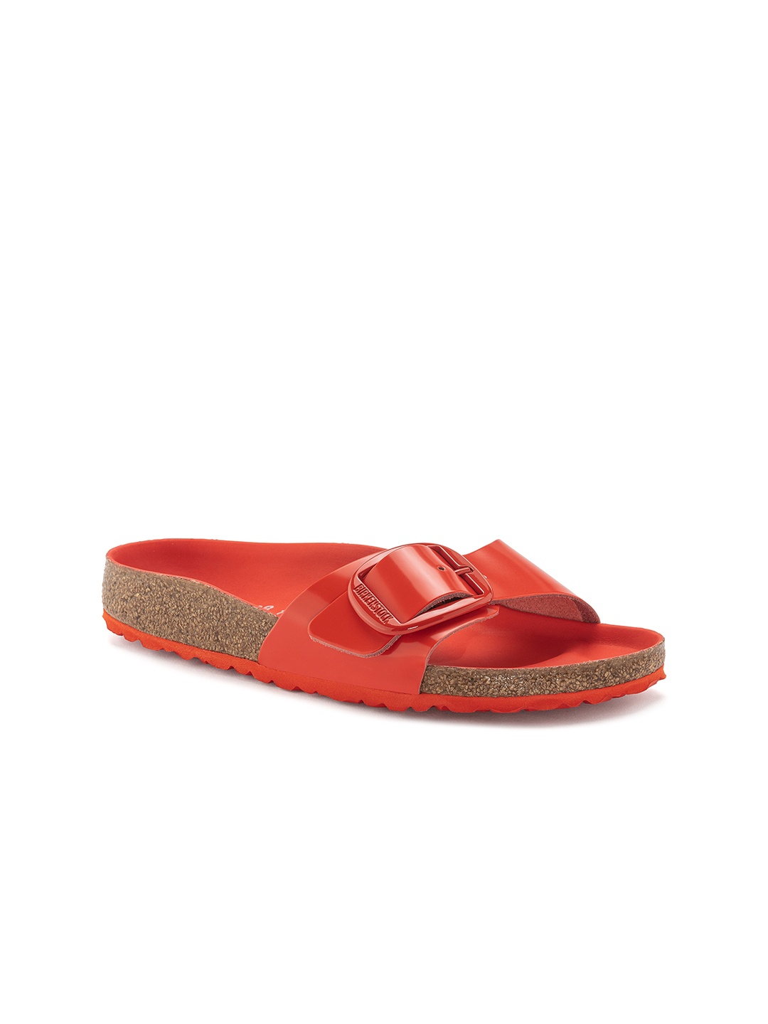 

Birkenstock Women Madrid Leather Narrow Width Open Toe Flats, Red