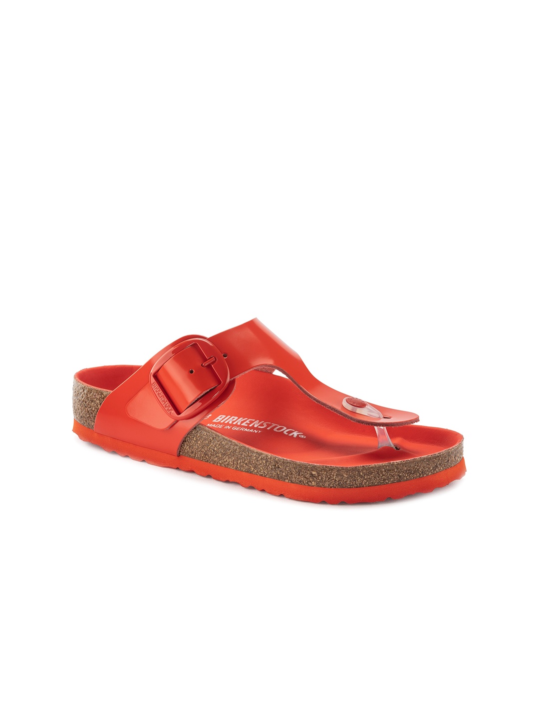 

Birkenstock Gizeh Buckle High Shine Tomato Regular Width Thong Sandals, Red