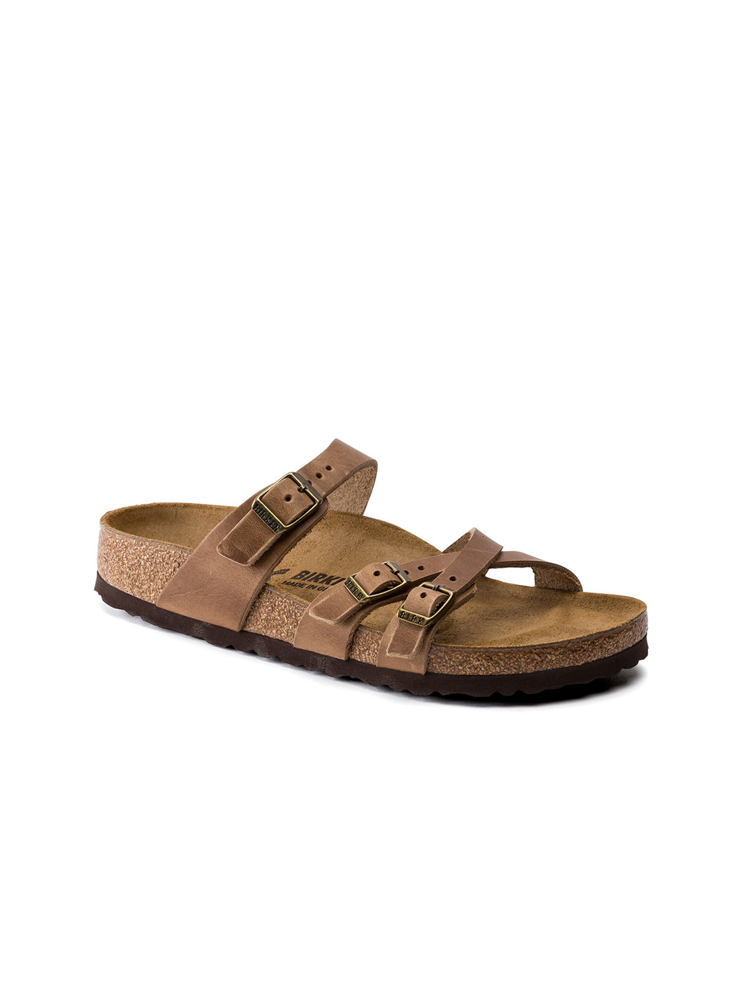 

Birkenstock Franca Tobacco Brown Narrow Width Oiled Leather Multi-Strap Sandals
