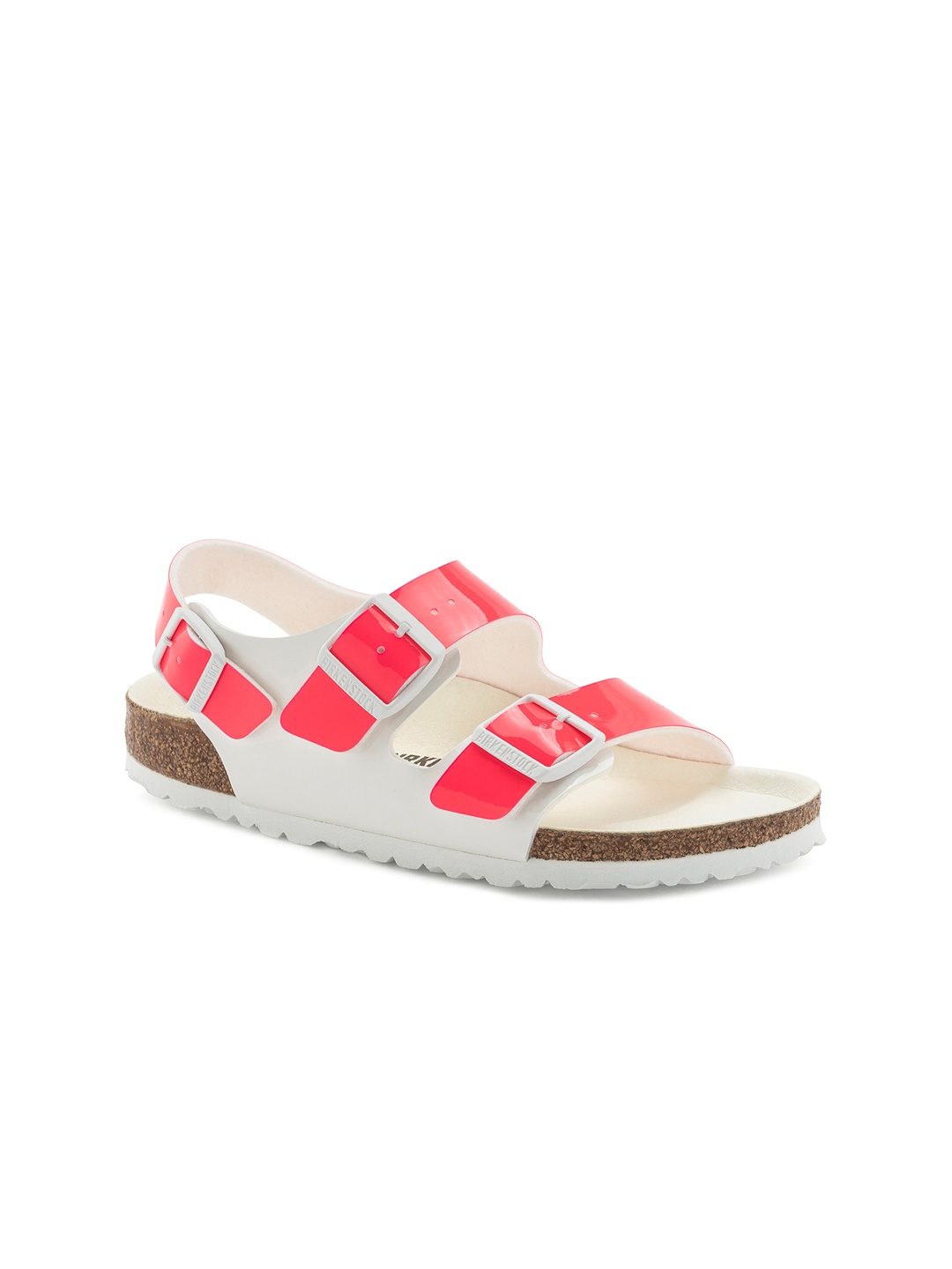 

Birkenstock Milano Bs Neon Pink/White Patent Narrow Width Patent With An Ankle Strap