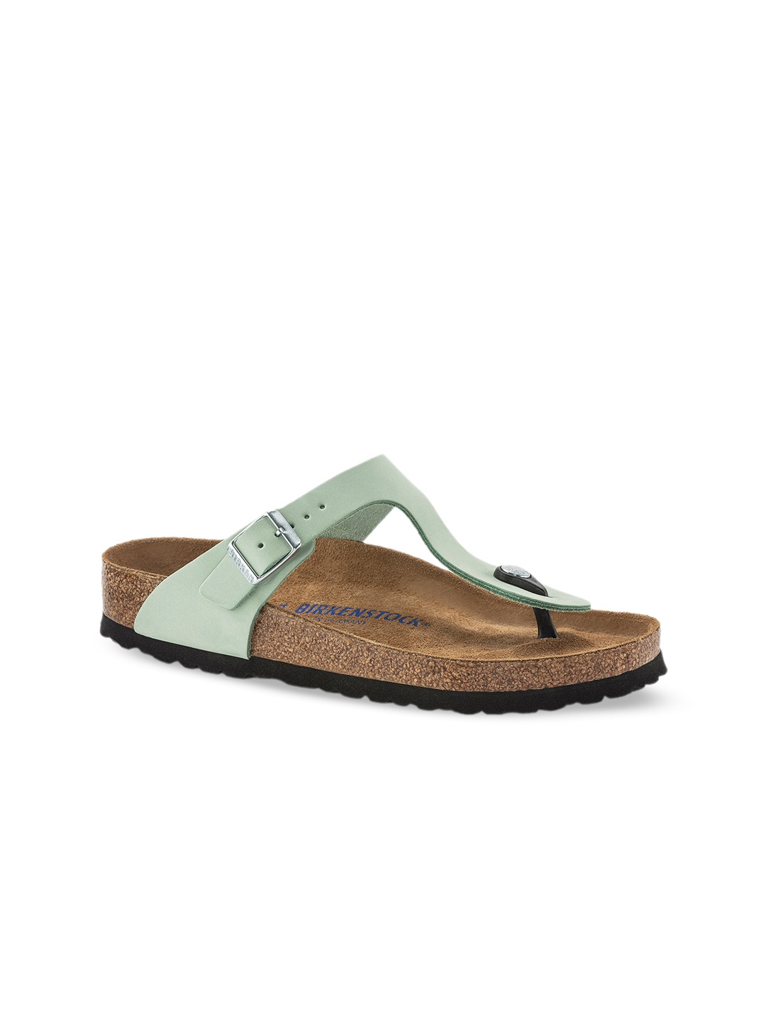 

Birkenstock Gizeh Soft Footbed Matcha Regular Width Nubuck Leather Thong Sandals, Green