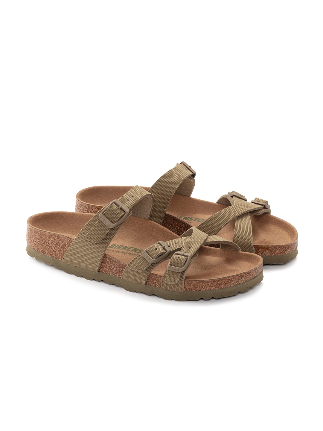 

Birkenstock Women Franca Narrow Width Open Toe Flats, Khaki