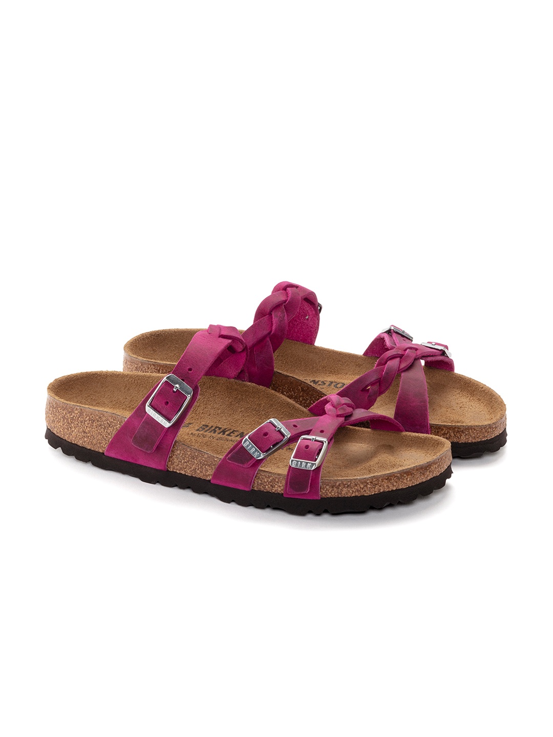 

Birkenstock Women Franca Leather Narrow Width Open Toe Flats, Pink