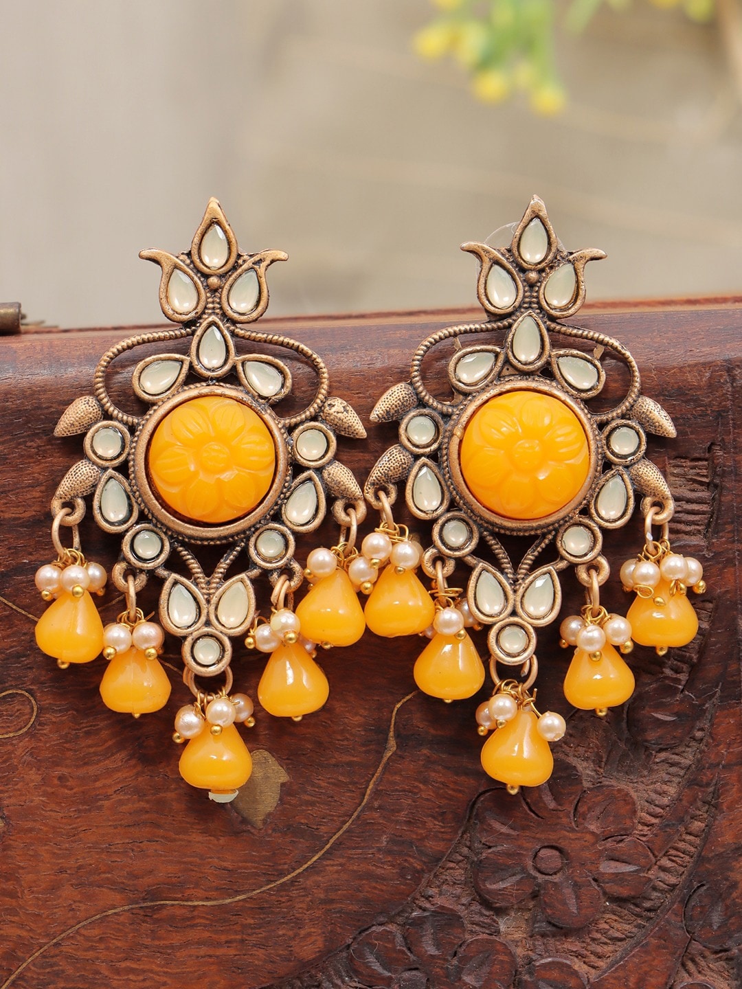 

Crunchy Fashion Gold Plated Classic Drop Earrings, Yellow