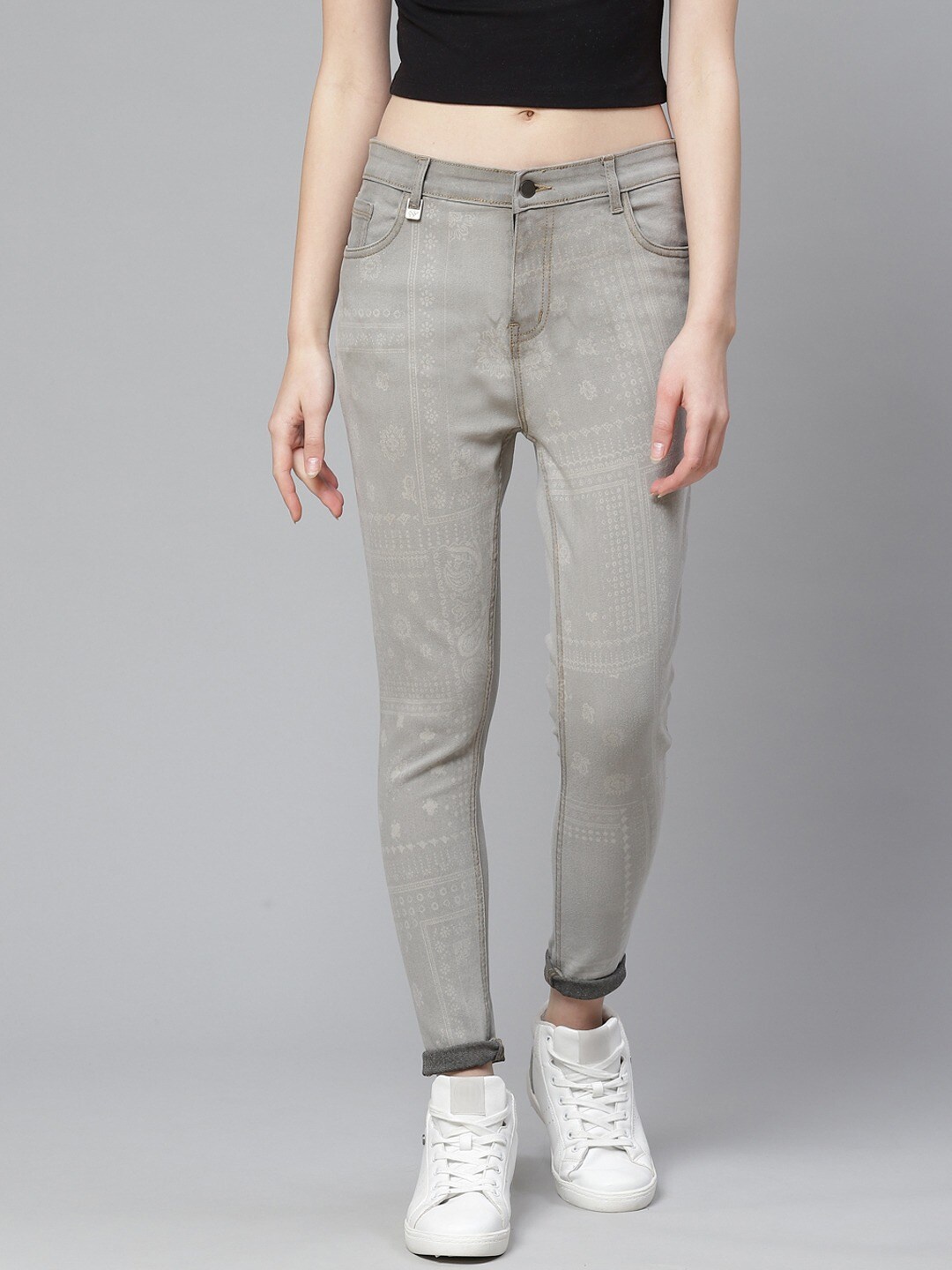 

Hubberholme Women Slim Fit Mid-Rise Stretchable Jeans, Charcoal