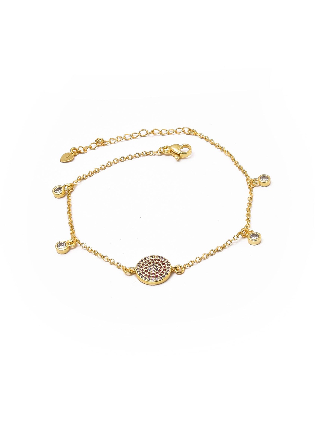 

Klissaa Women Brass Gold-Plated Daisy Evil Eye Bracelet
