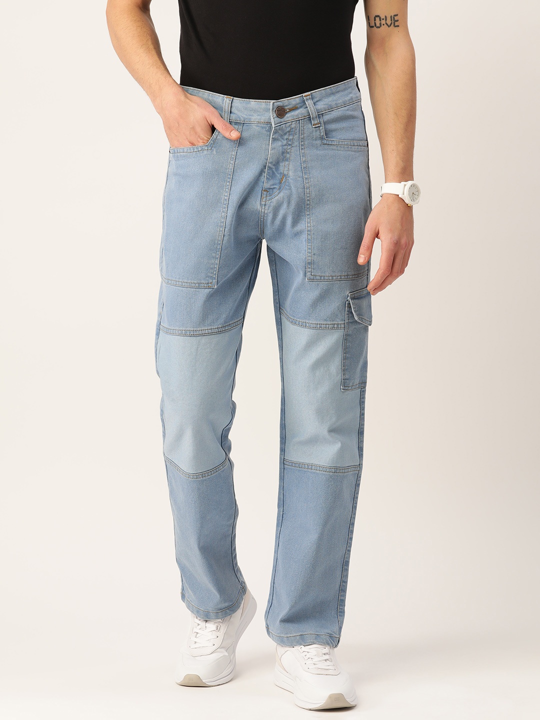 

PARIS HAMILTON Men Relaxed Fit Colourblocked Stretchable Jeans, Blue