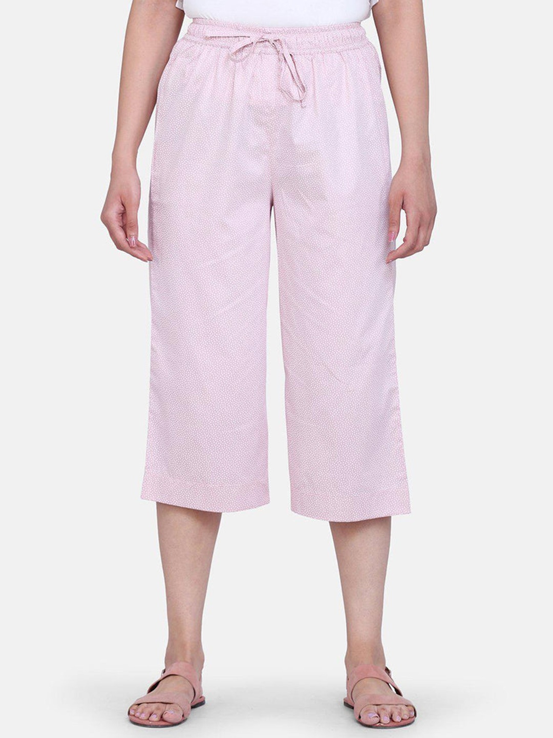 

PowerSutra Women Printed Pure Cotton Lounge Pants, Pink