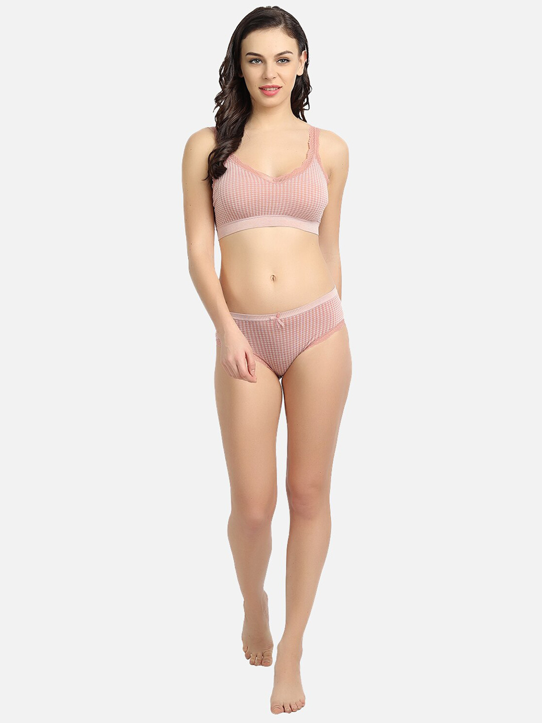 

DEALSEVEN FASHION Printed Lingerie SetUNIQUE008_PK, Pink