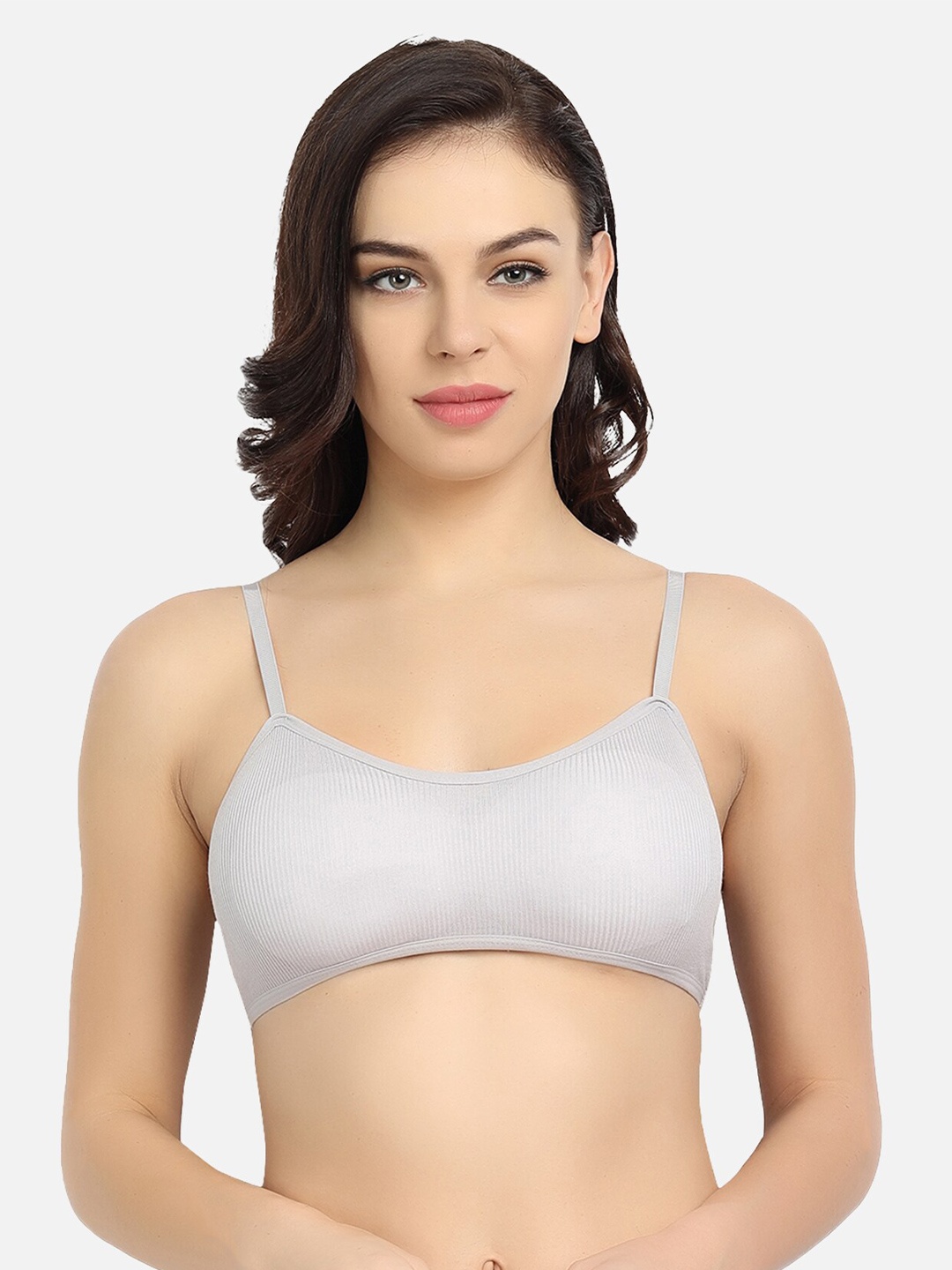 

DEALSEVEN FASHION Grey Bralette Bra Lightly Padded