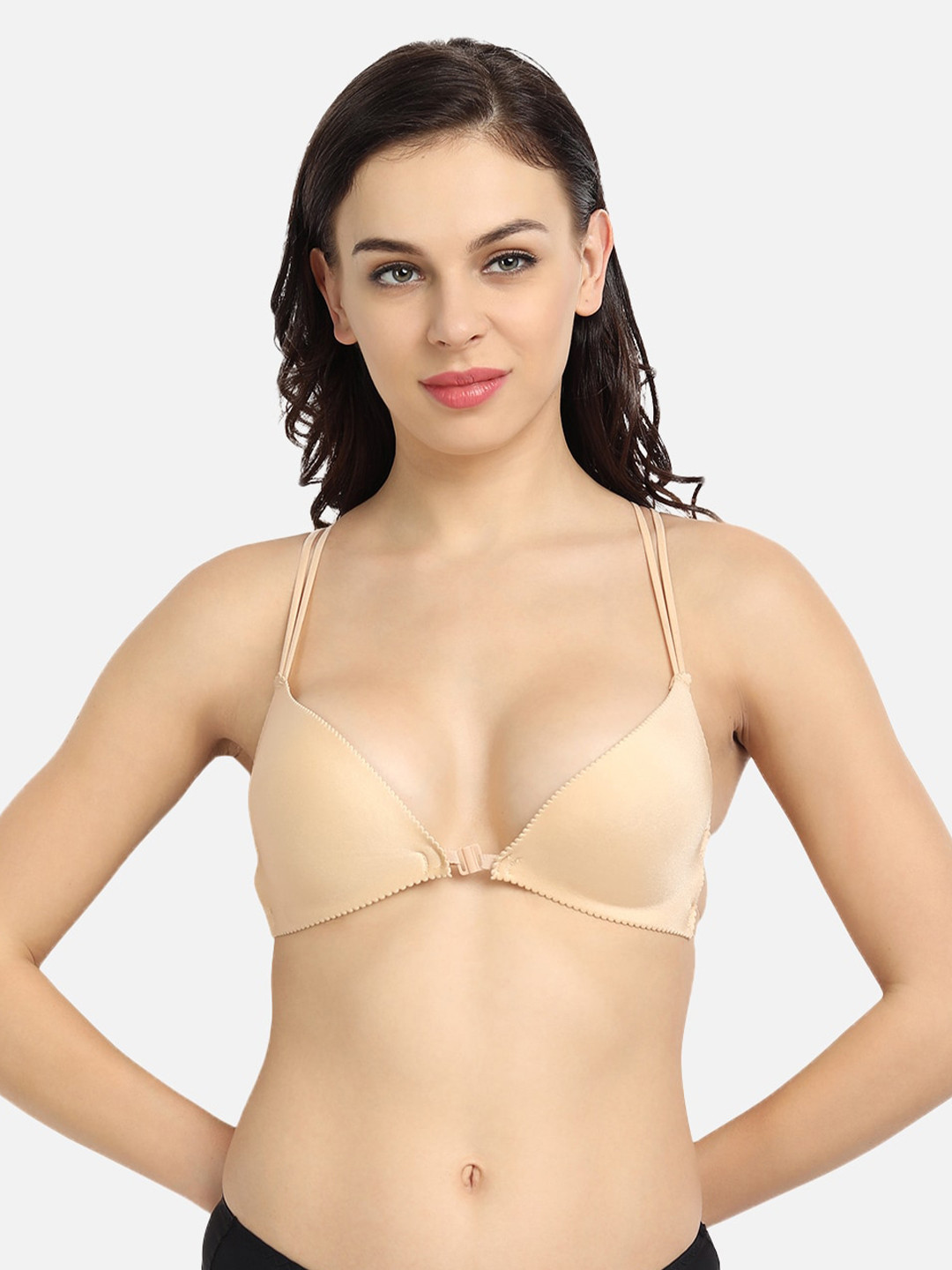 

DEALSEVEN FASHION Non-Wired Non-Padded Bra, Beige