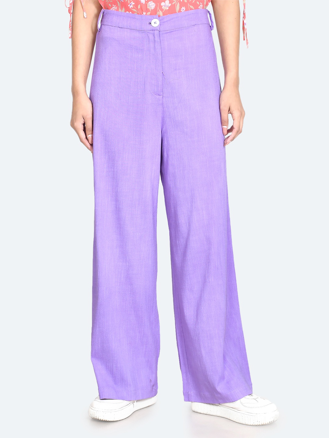 

Zink London Women Purple High-Rise Trousers