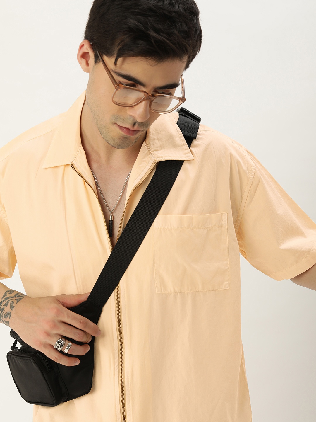 

Kook N Keech Relaxed Boxy Pure Cotton Casual Shirt, Beige