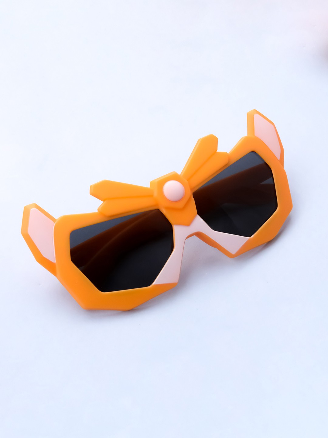

Spiky Unisex Kids Square Sunglasses with UV Protected Lens, Orange