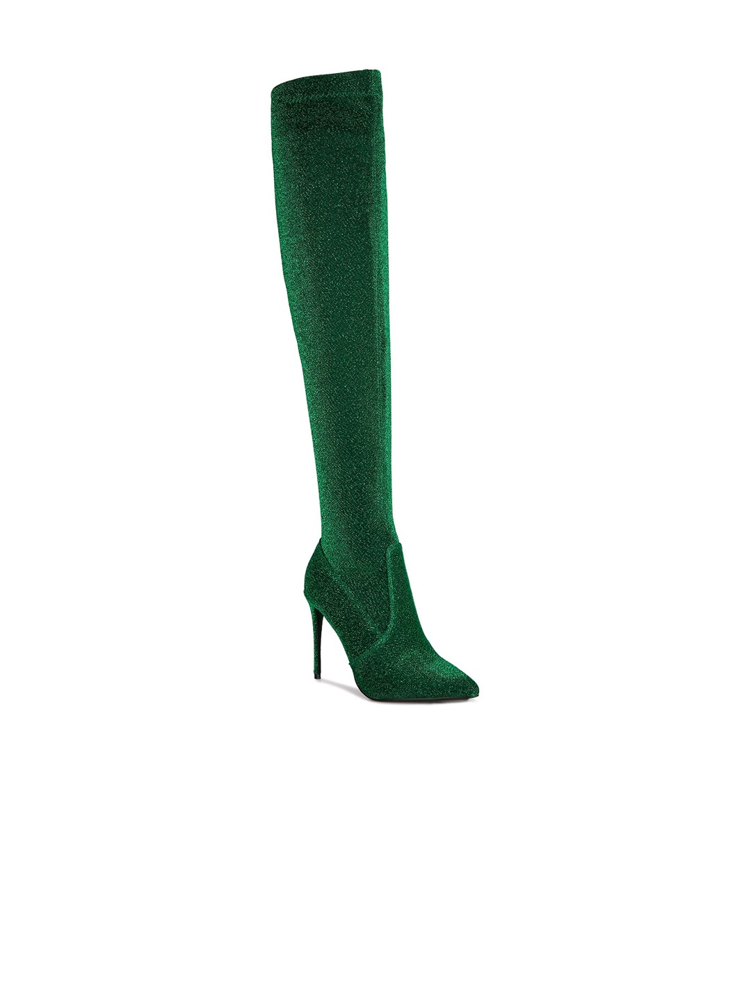 

London Rag Women Embellished High-Top Stiletto Winter Boots, Green