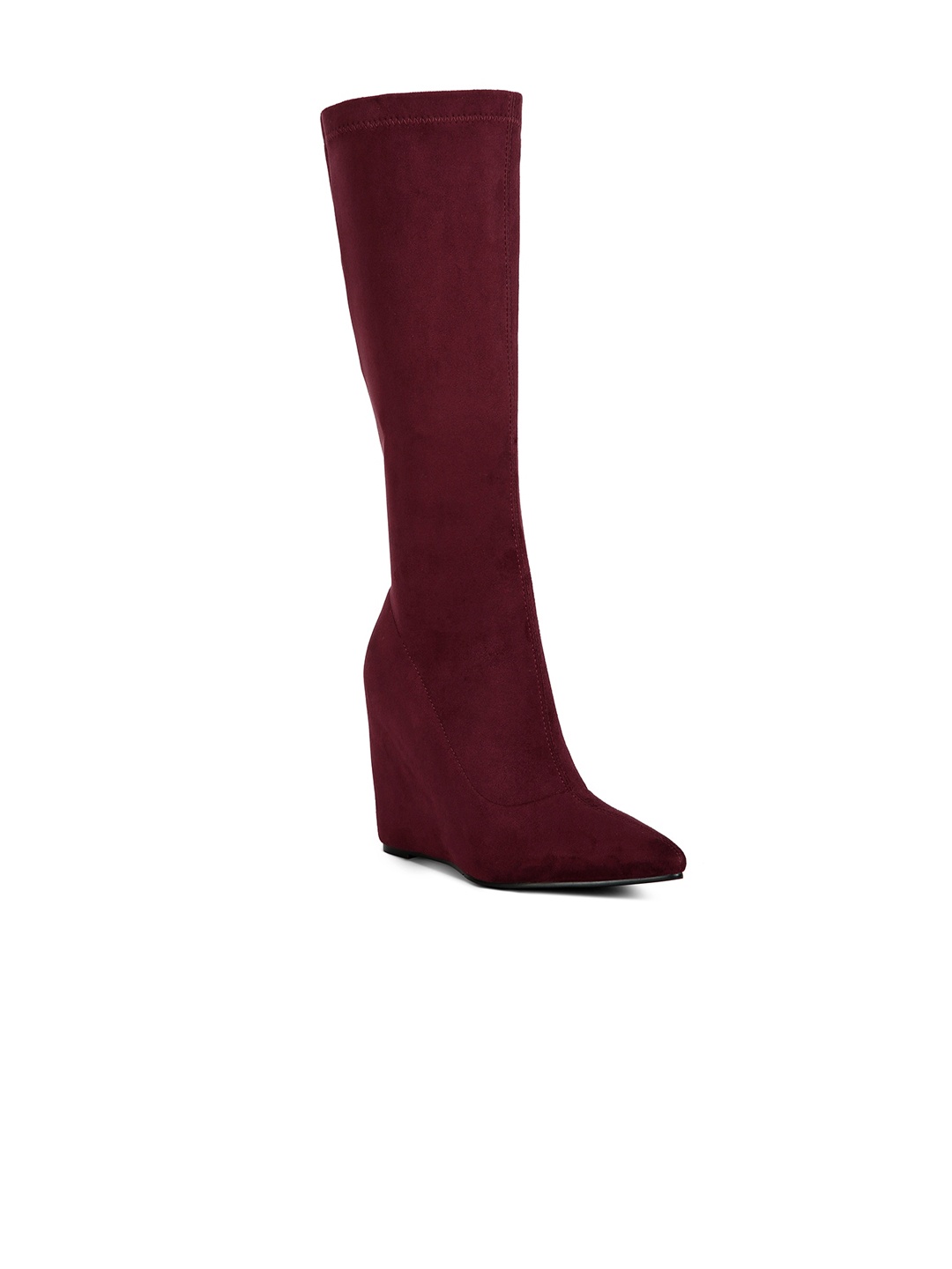 

London Rag Women High-Top Winter Boots, Burgundy