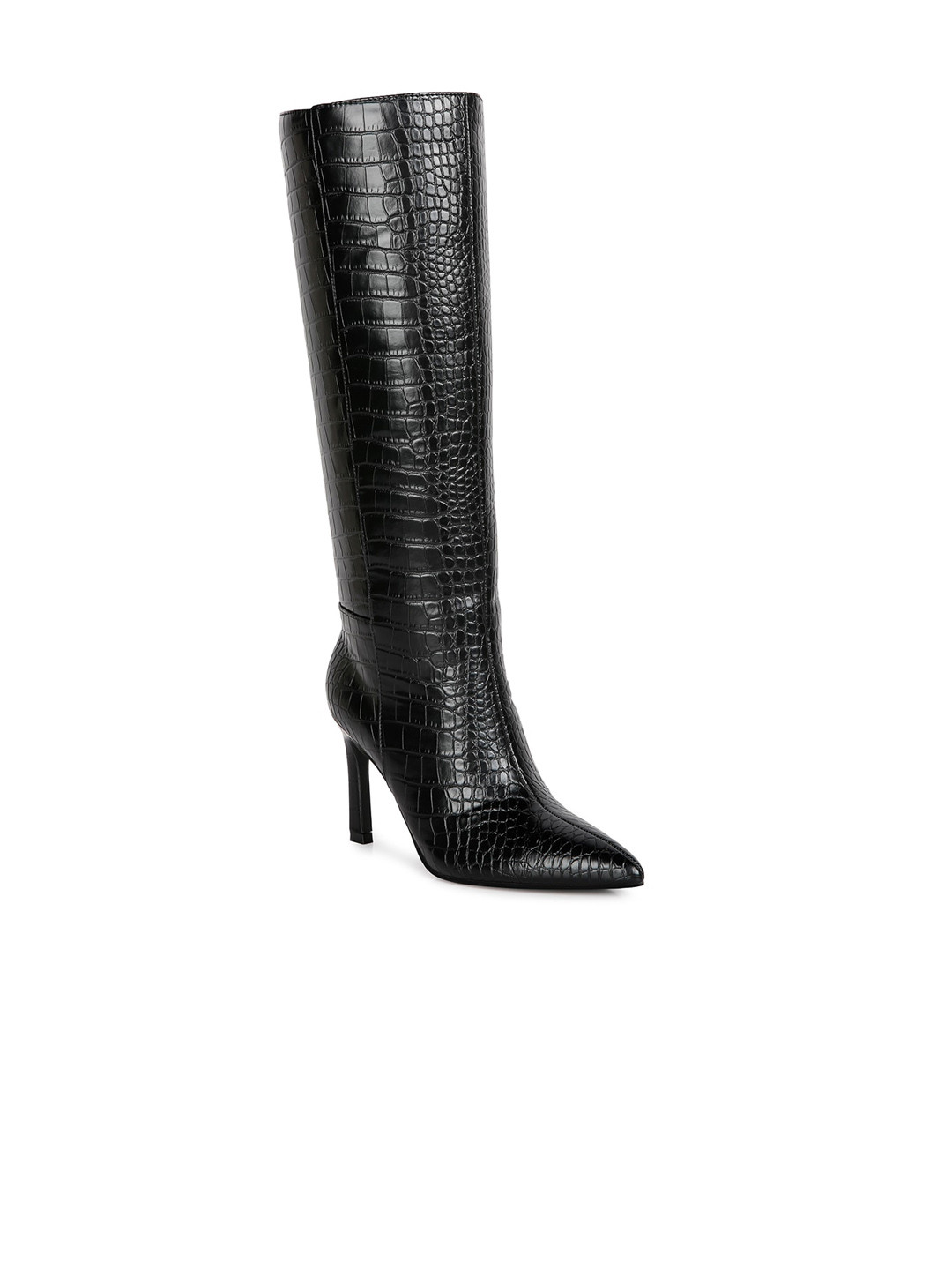 

London Rag Women Textured High-Top Winter Boots, Black