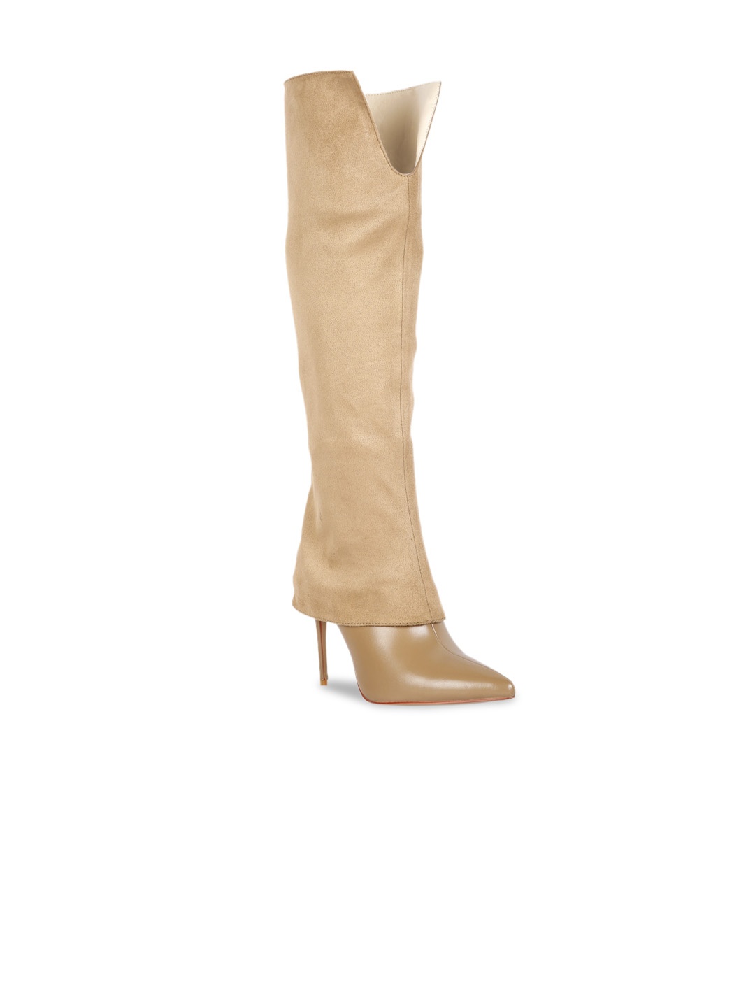 

London Rag Women High Top Toe Stiletto-Heels Boots, Taupe