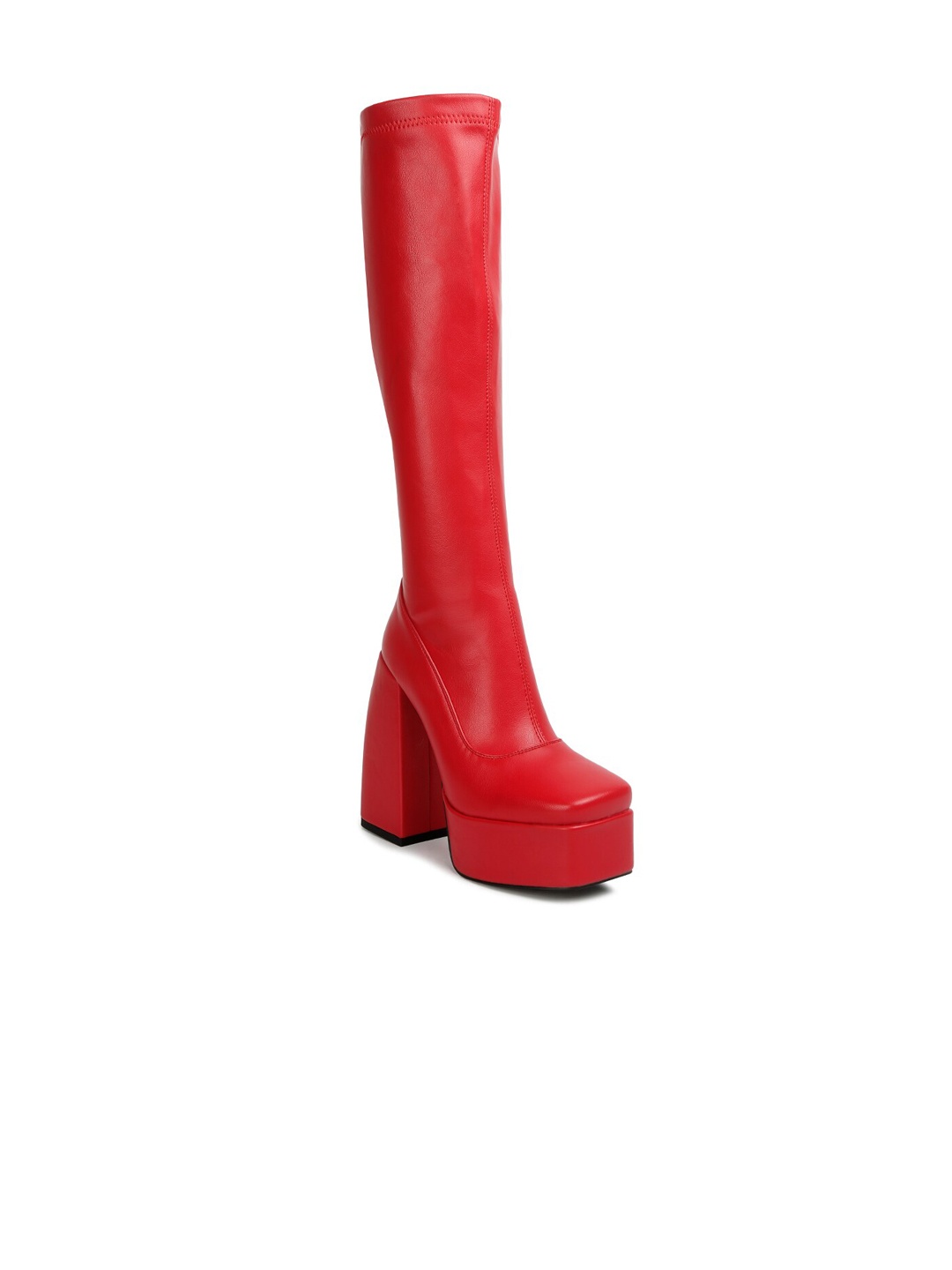 

London Rag Women High-Top Platform Heel Boots, Red