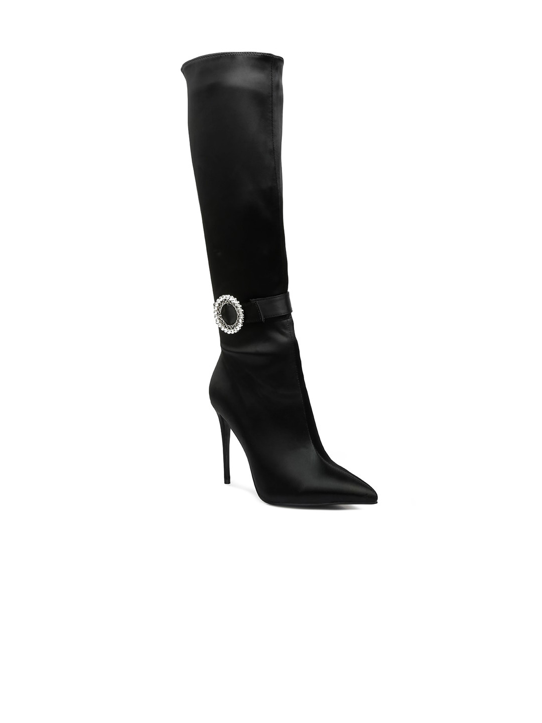 

London Rag Women Pointed Toe Stiletto-Heeled Winter Boots, Black