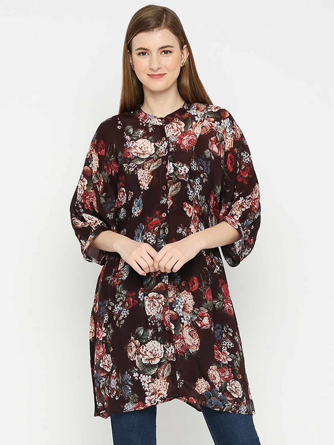 

Cloth Haus India Floral Printed Tunic, Maroon