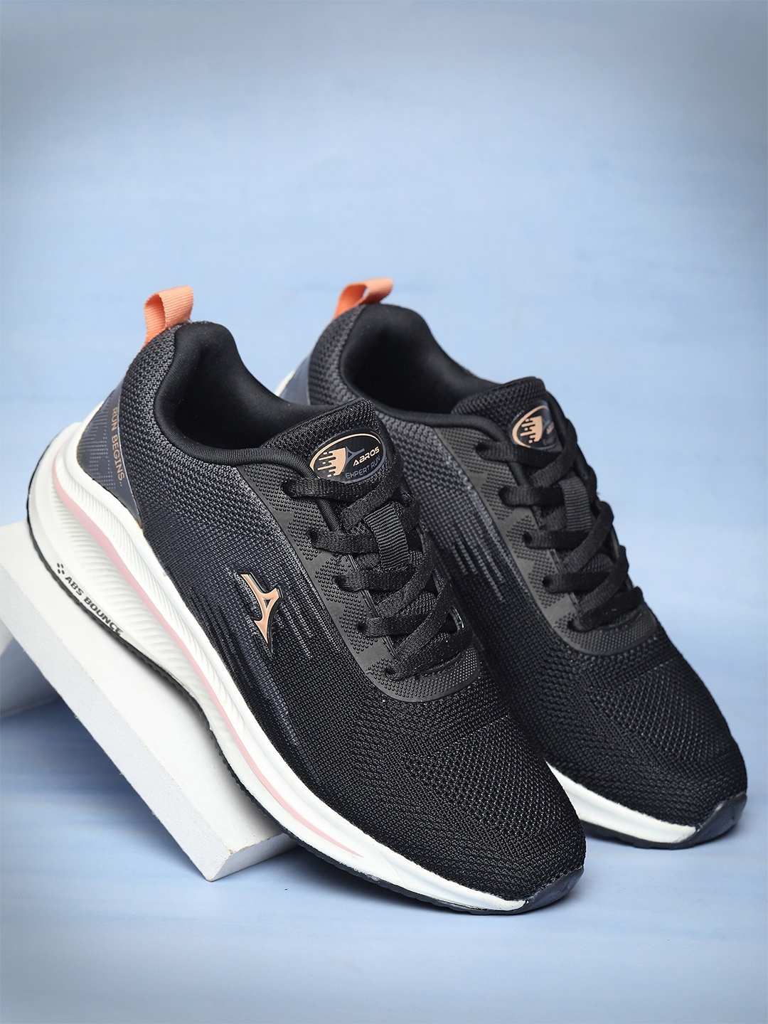 

ABROS Women Mesh Running Shoes, Black