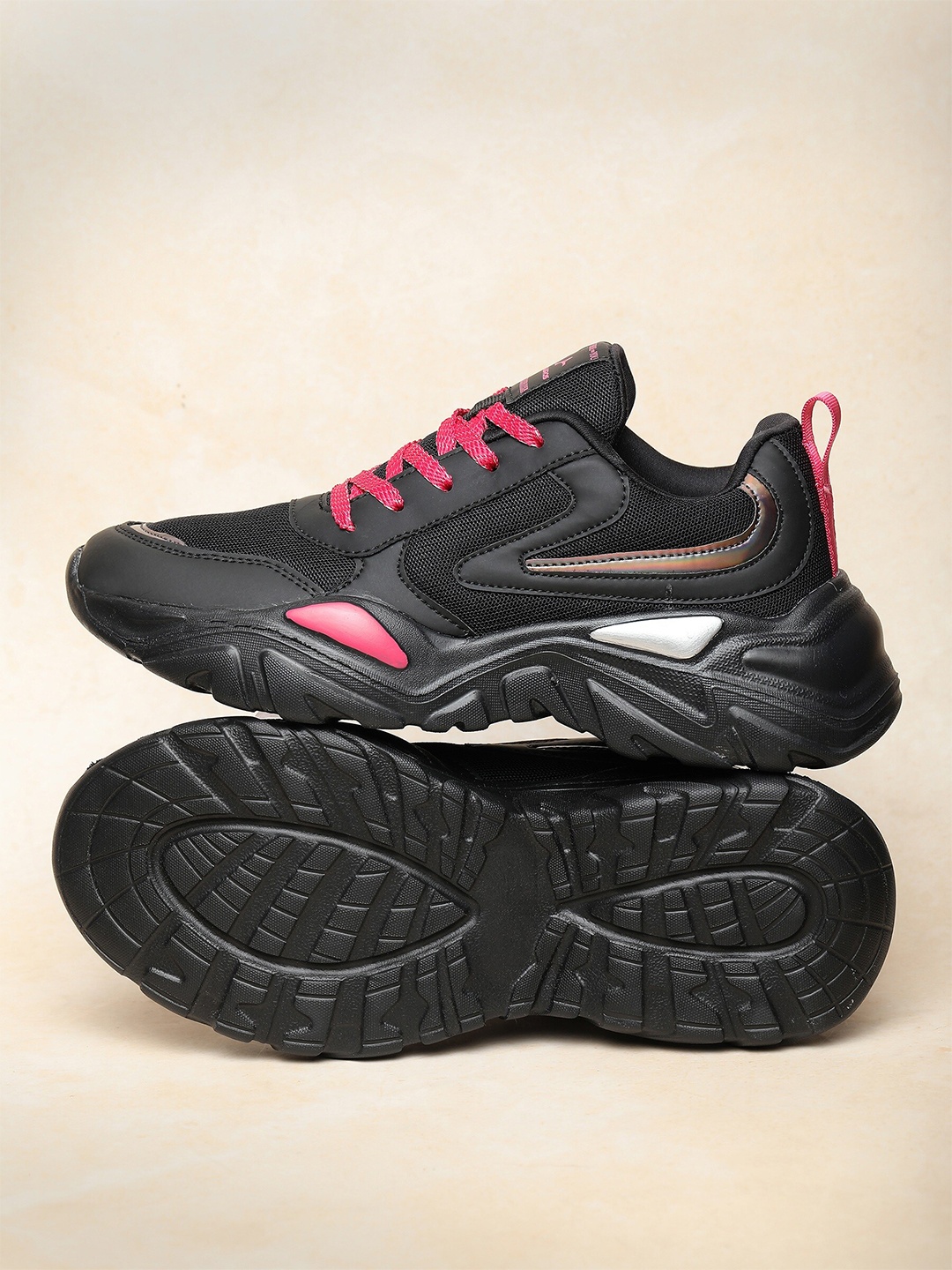 

ABROS Women Mesh Running Shoes, Black