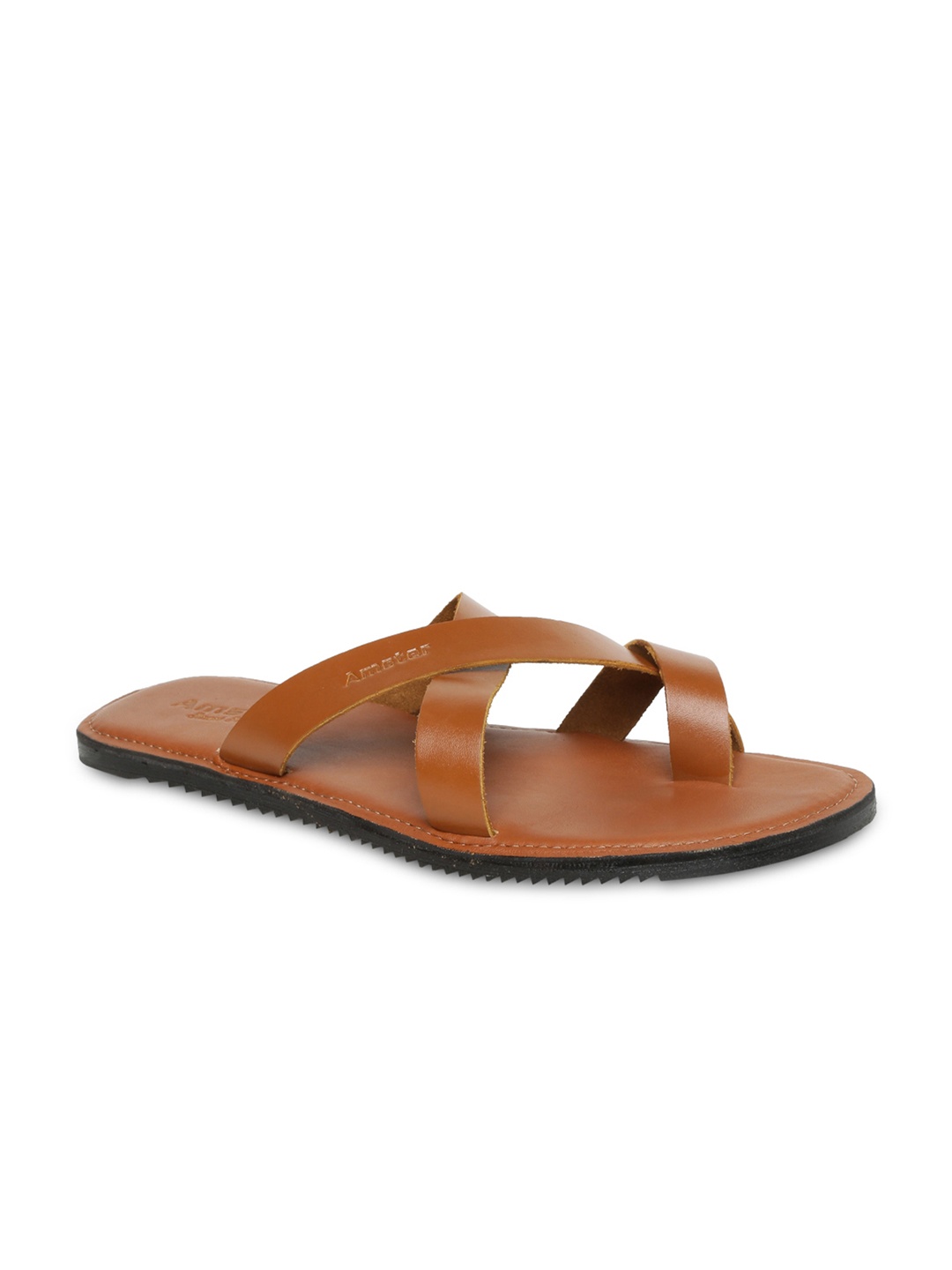 

Amster Men Tan Brown Genuine Leather Sandals