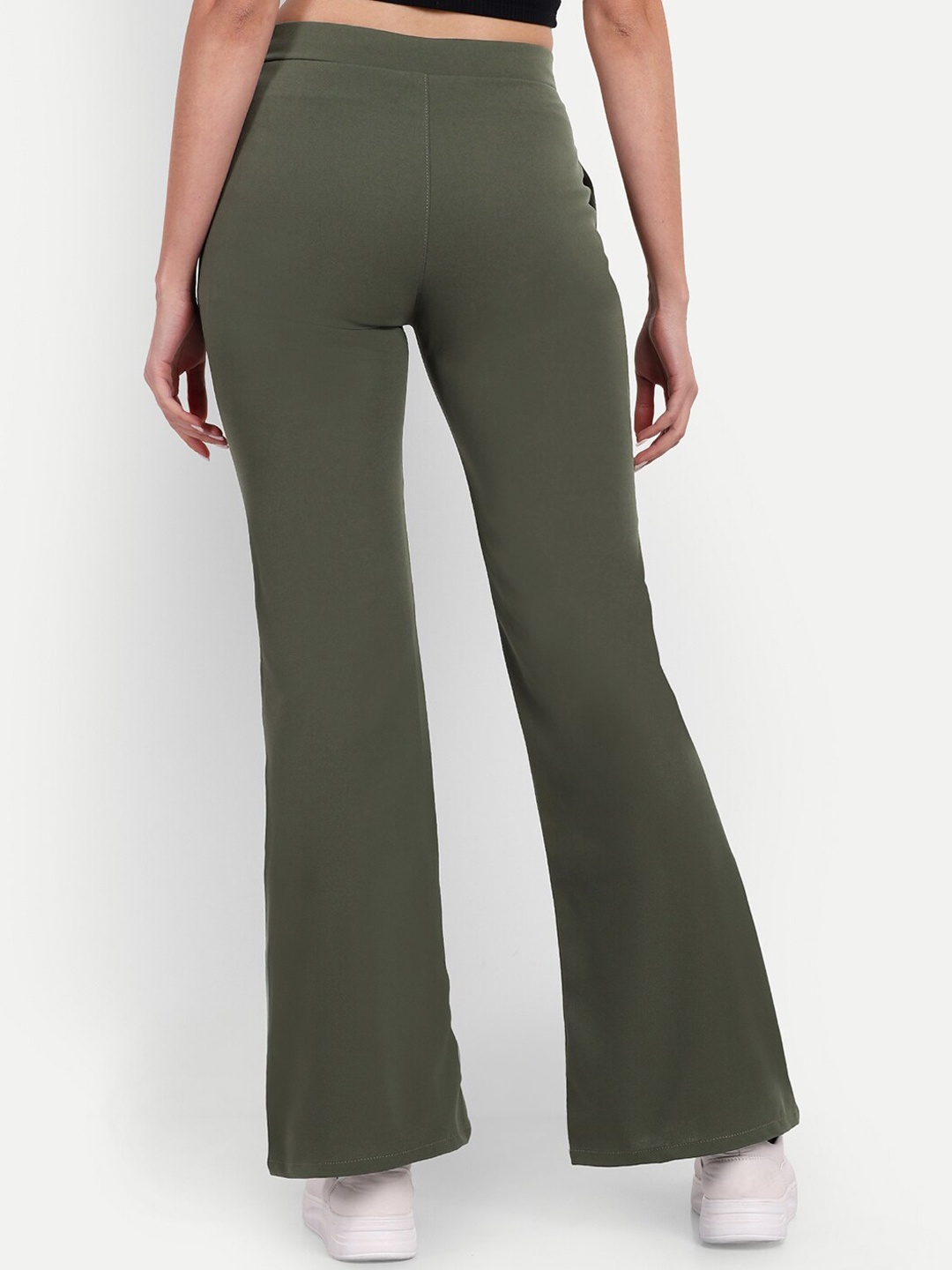 

Next One Women Flared High-Rise Bootcut Trousers, Olive