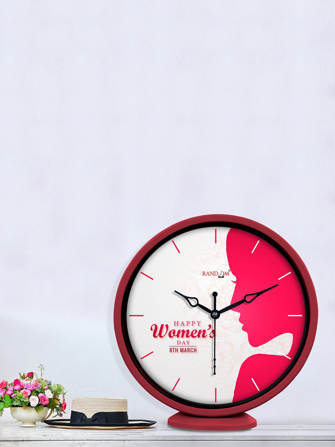 

RANDOM Red & White Printed Contemporary Wall Clock
