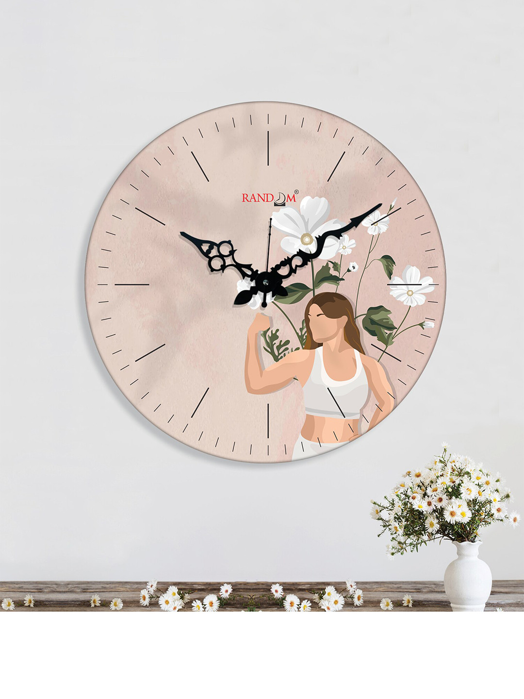 

RANDOM Grey & Pink Printed Contemporary Wall Clock