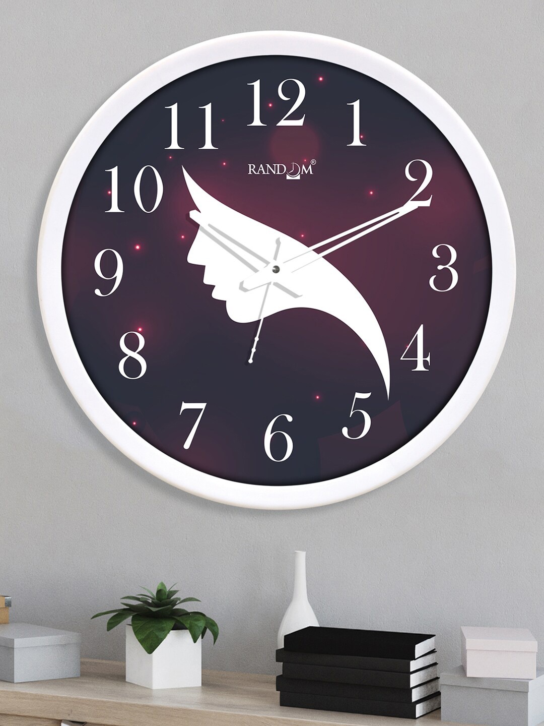 

RANDOM Purple & White Printed Contemporary Wall Clock