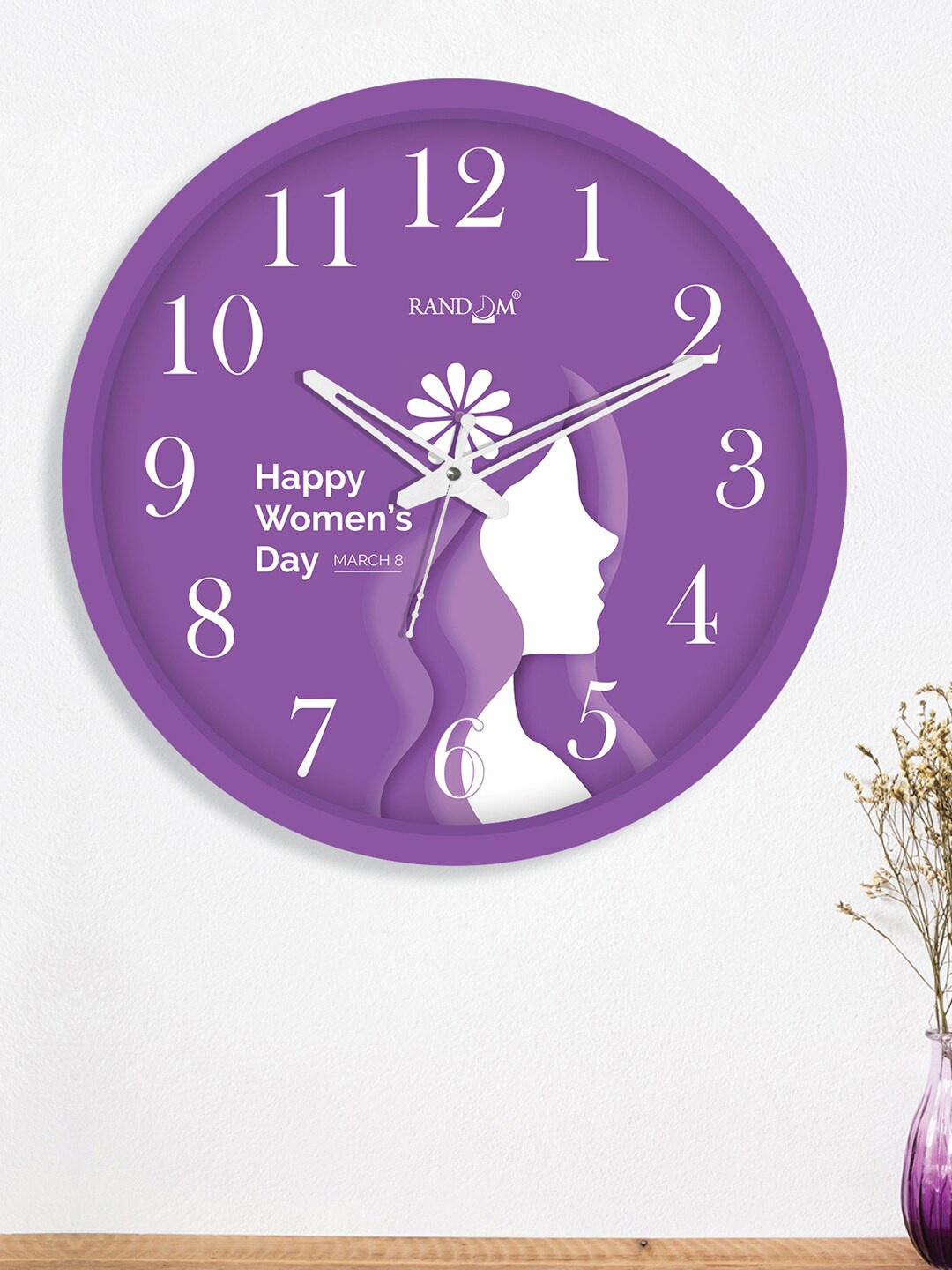 

RANDOM Purple & White Printed Contemporary Wall Clock