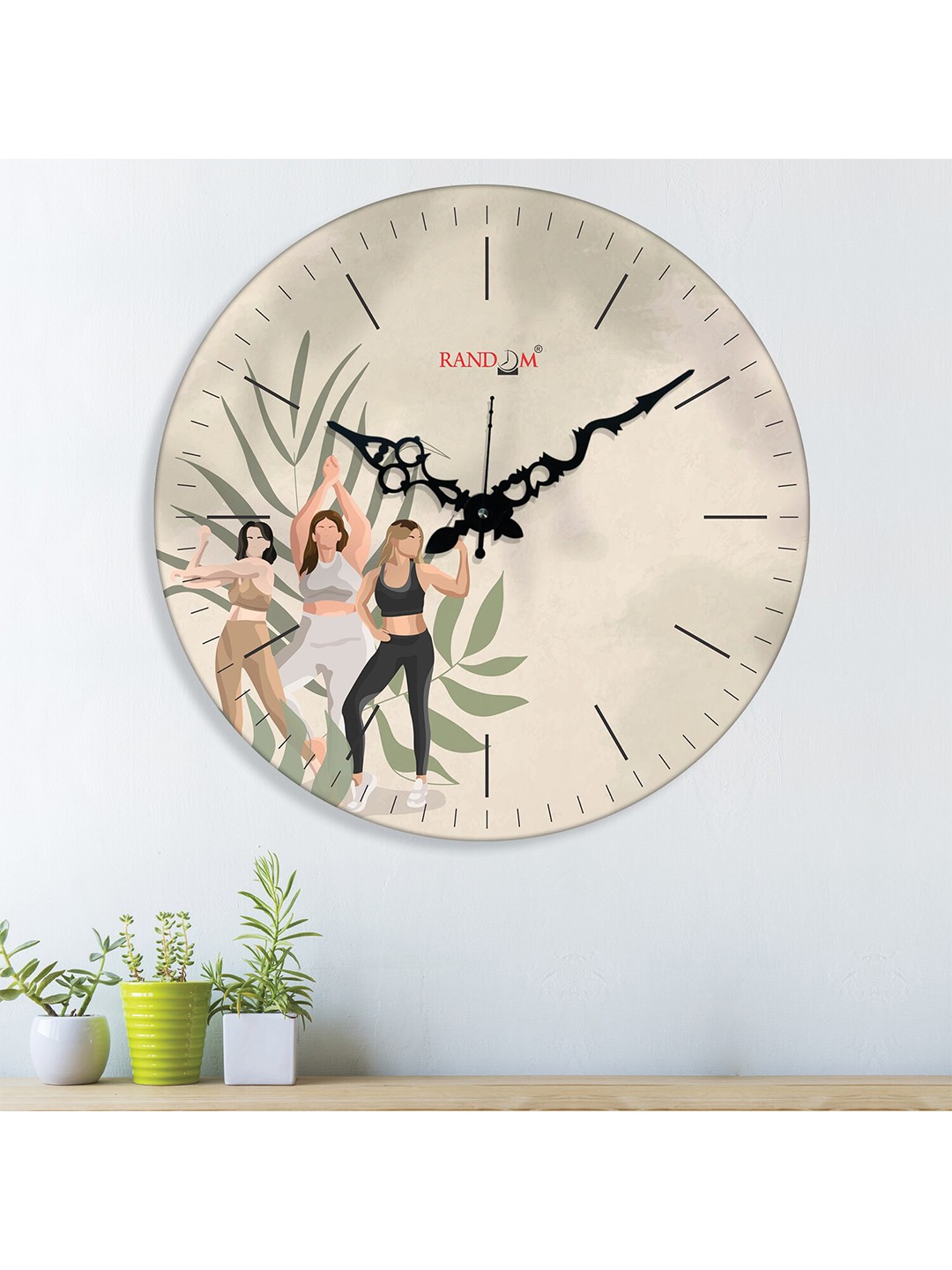 

RANDOM Grey & Green Printed Contemporary Wall Clock