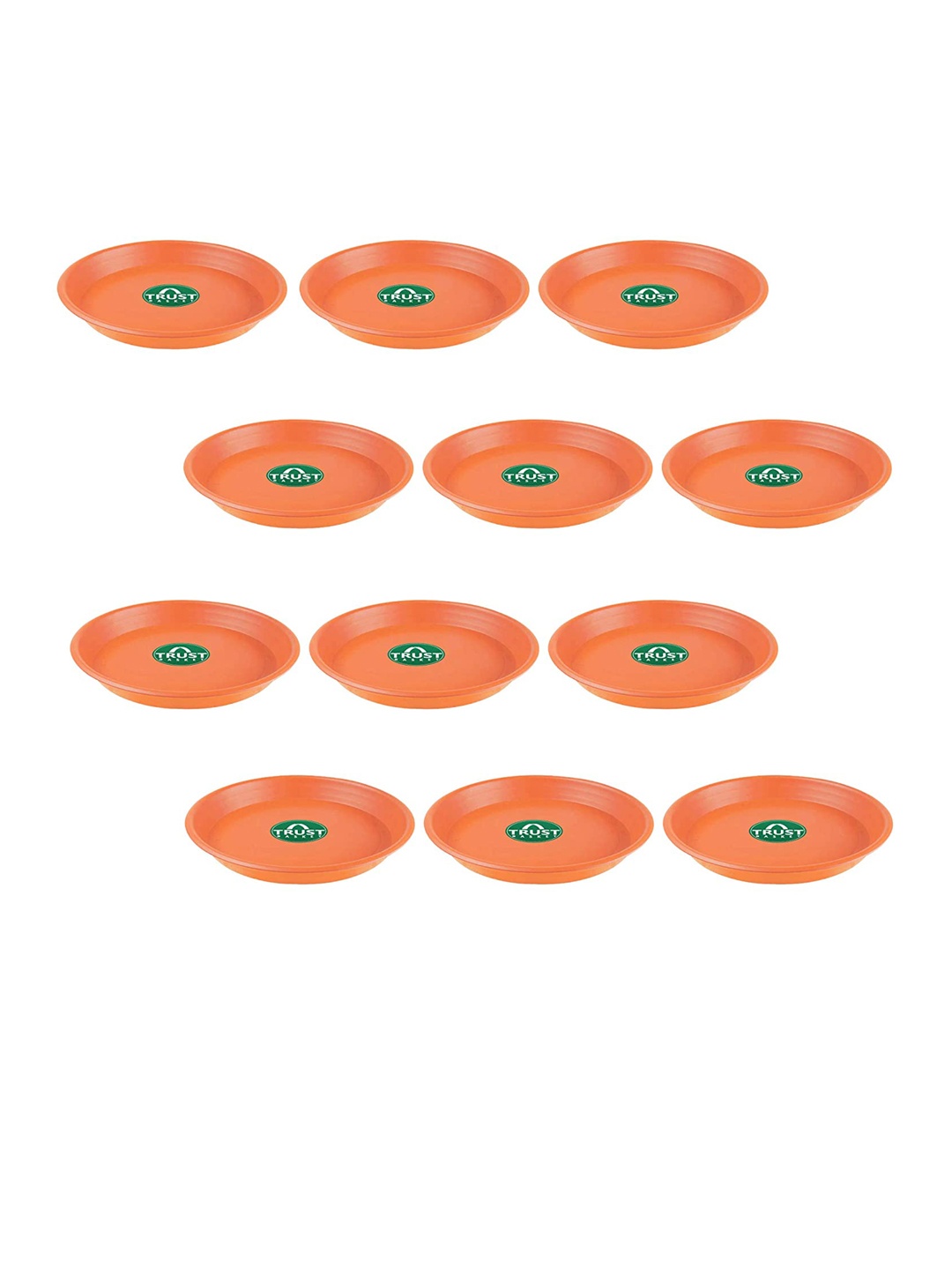 

TRUSTBASKET 12 Pcs Brown Brand Logo Detailing Planter Saucers
