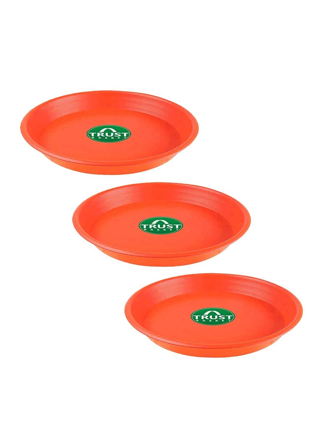 

TRUSTBASKET 3 Pcs Brown Brand Logo Detailing Planter Saucers