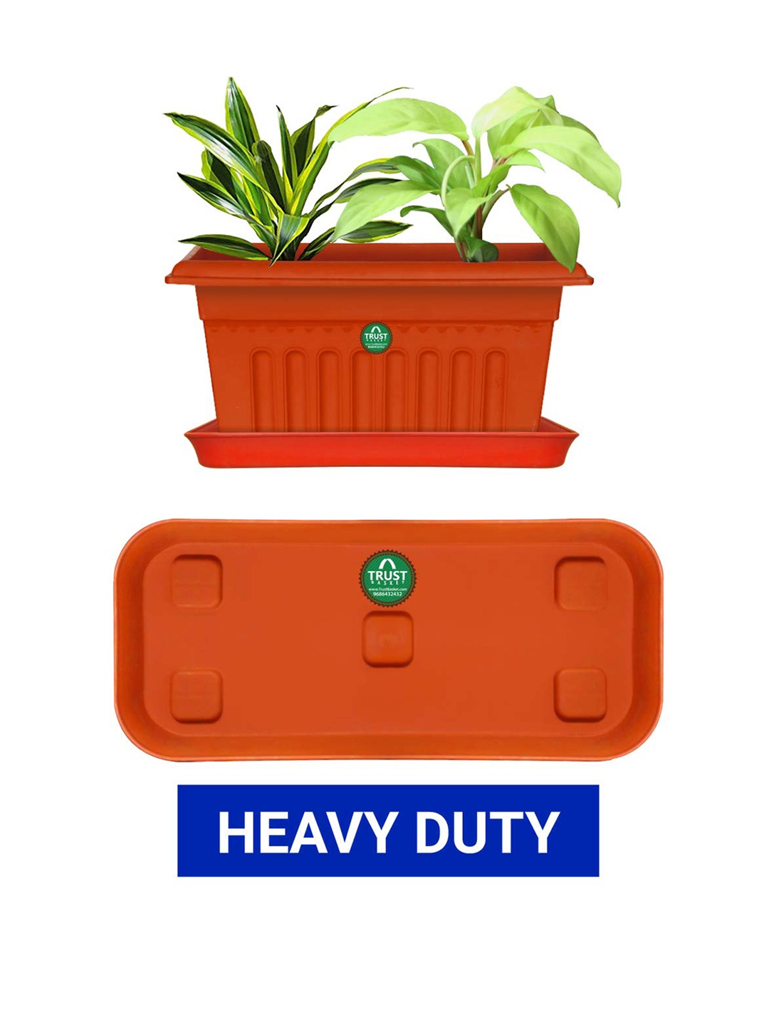 

TRUSTBASKET 6 Pieces Brown Brand Logo Detailing Plastic Planter Saucers