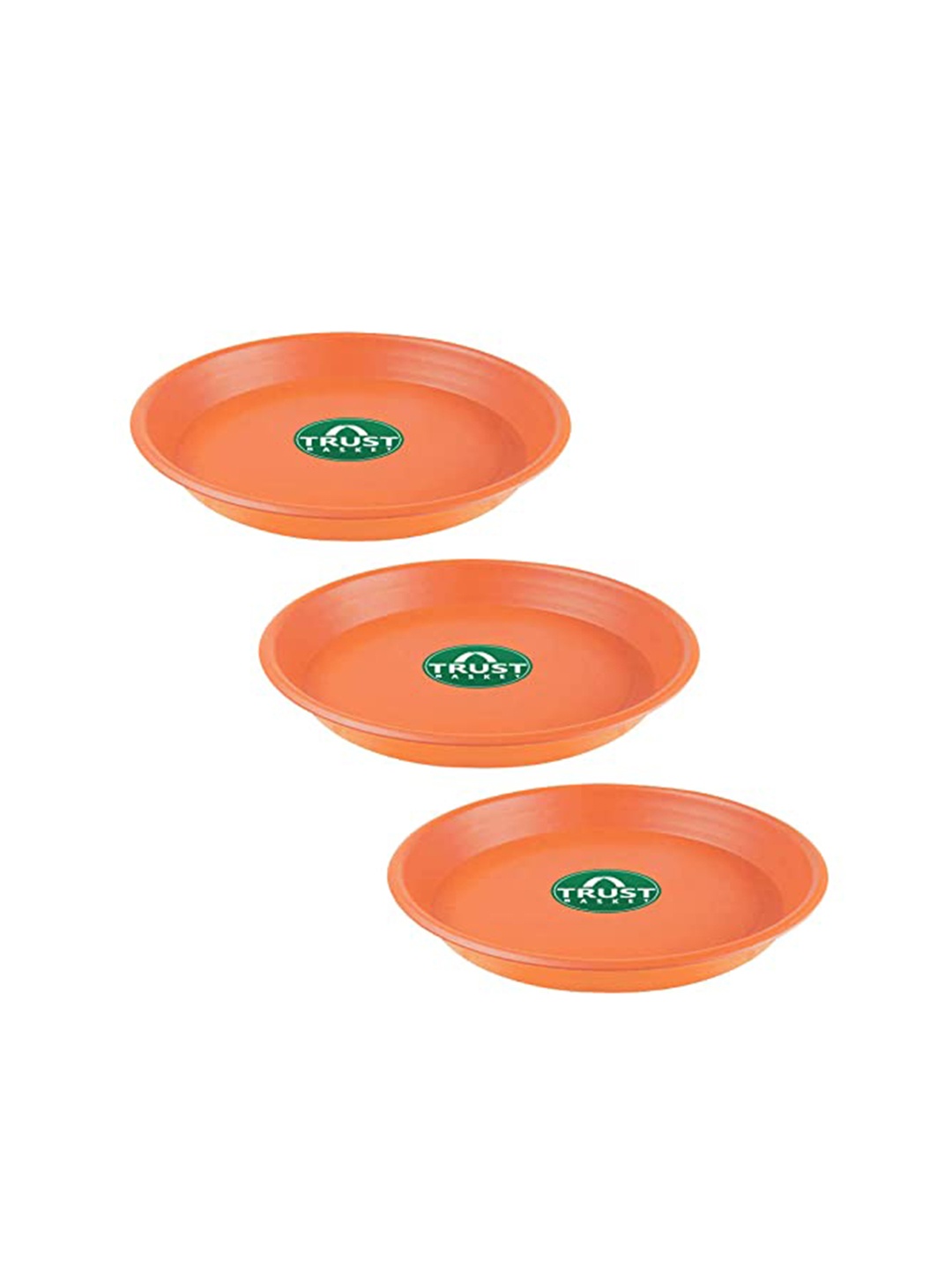 

TRUSTBASKET 3 Pcs Brown Brand Logo Printed Planter Saucers