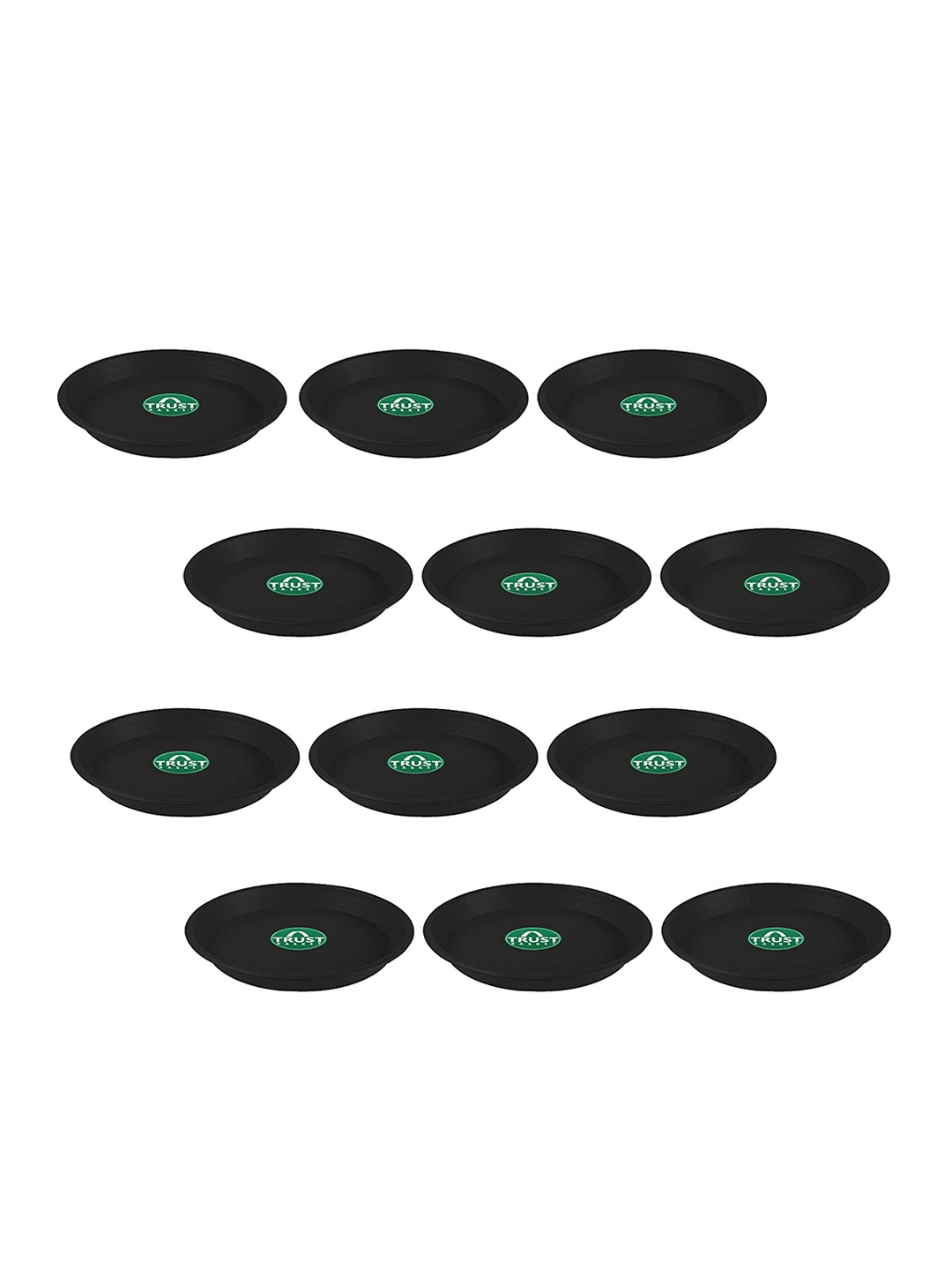 

TrustBasket 12-Pcs Black UV Treated Round Saucers Planters