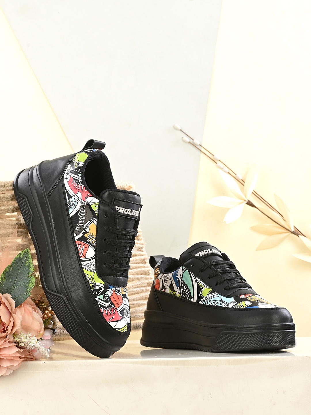 

Prolific Women Printed LightWeight Sneakers, Black