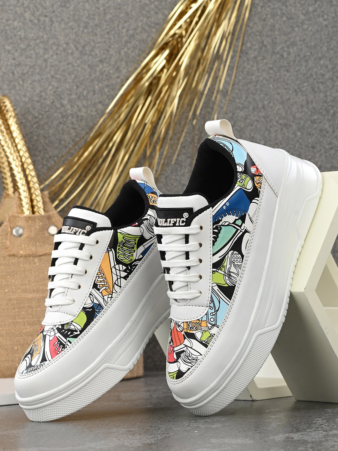 

Prolific Women Printed LightWeight Sneakers, White
