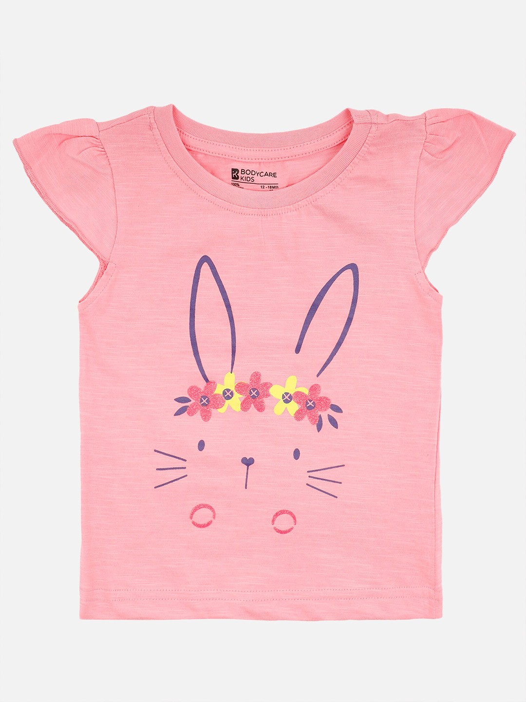 

Bodycare Kids Girls Printed Cotton T-shirt, Pink