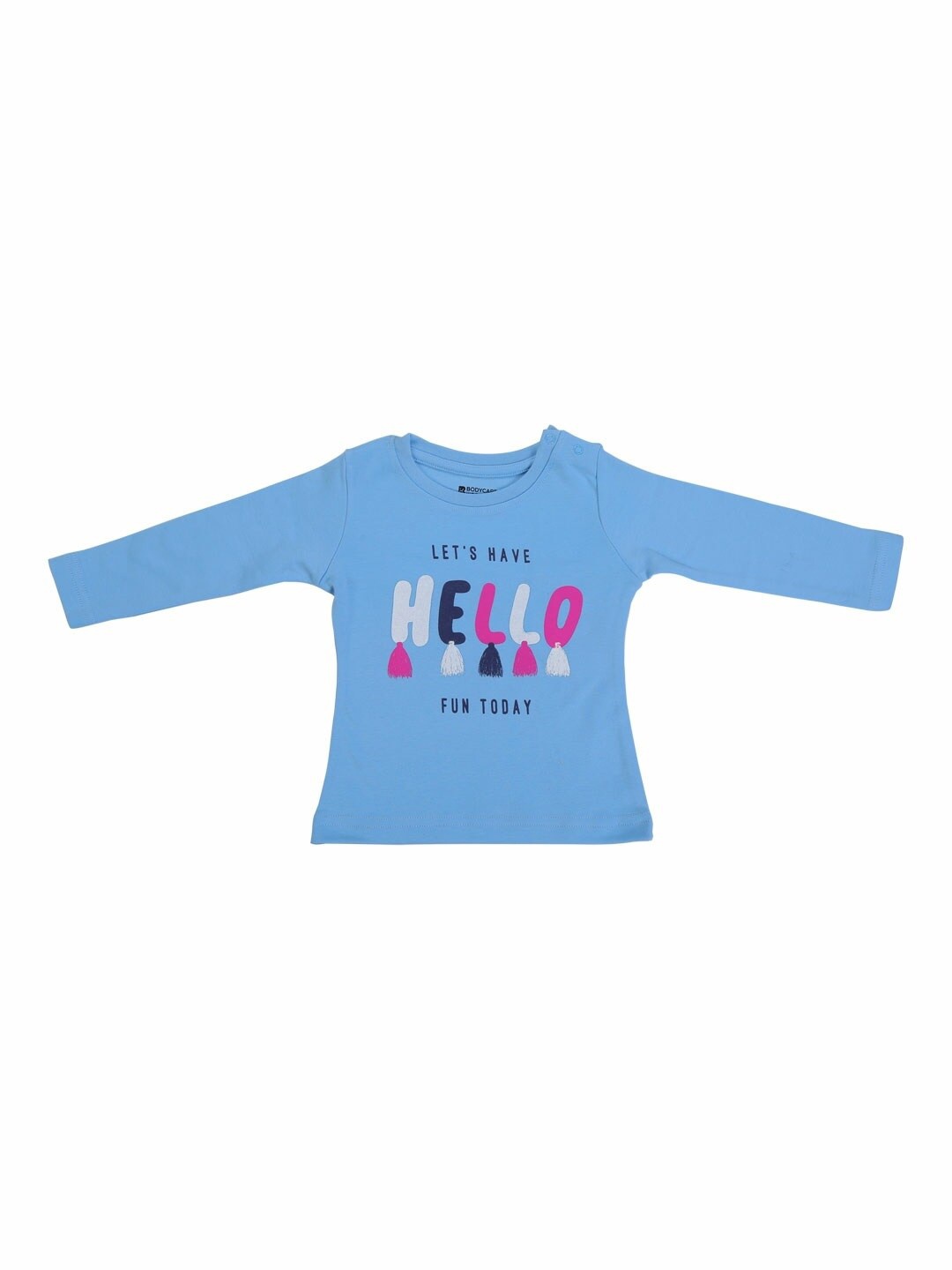 

Bodycare Kids Girls Typography Printed Cotton T-shirt, Blue