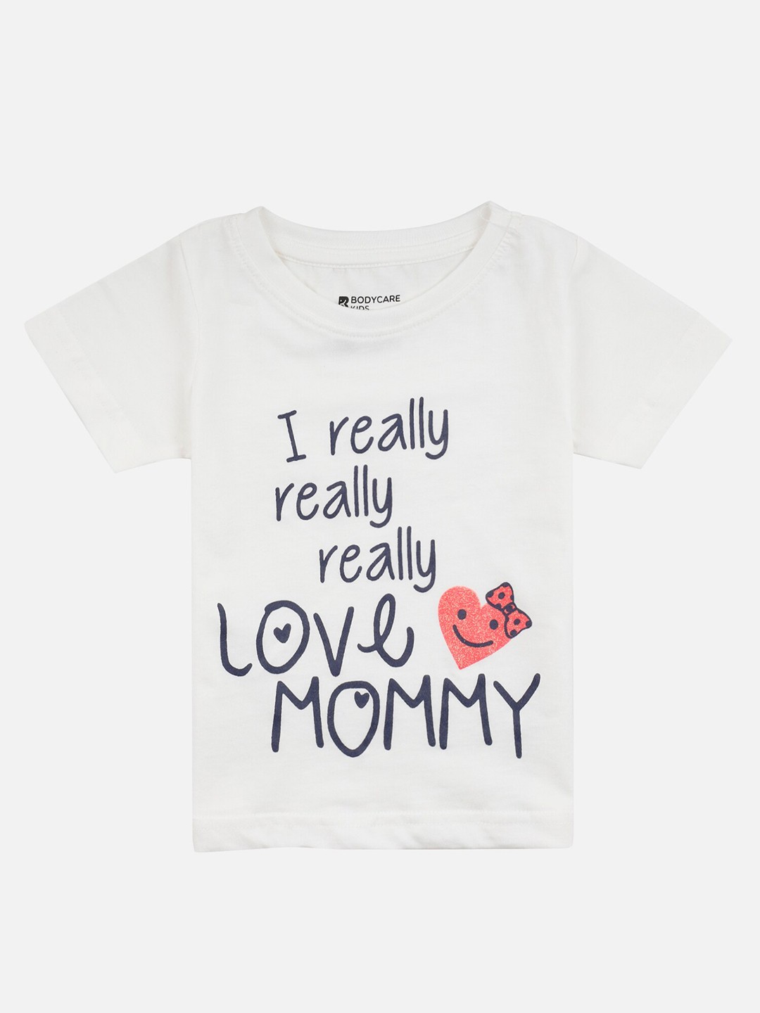 

Bodycare Kids Girls Typography Printed T-shirt, White